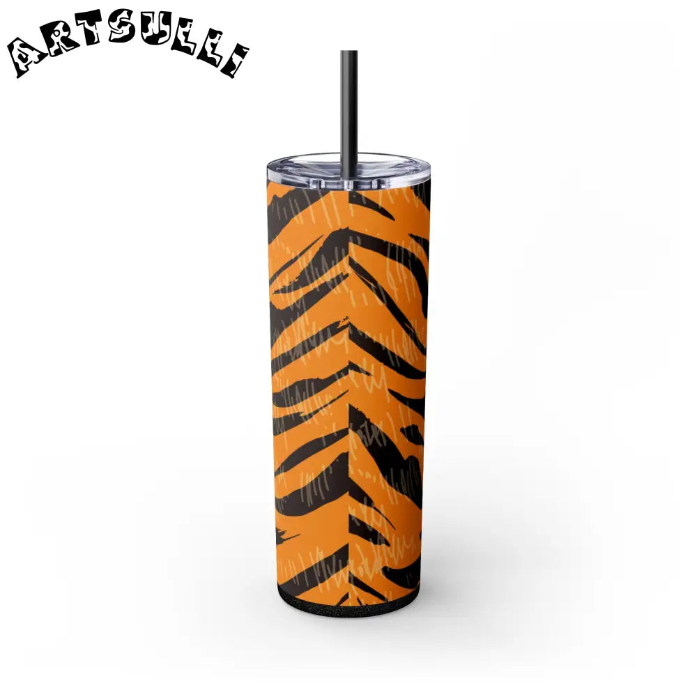 JAKKOUTTHEBXX Tiger Scratches Orange & Black Skinny Tumbler