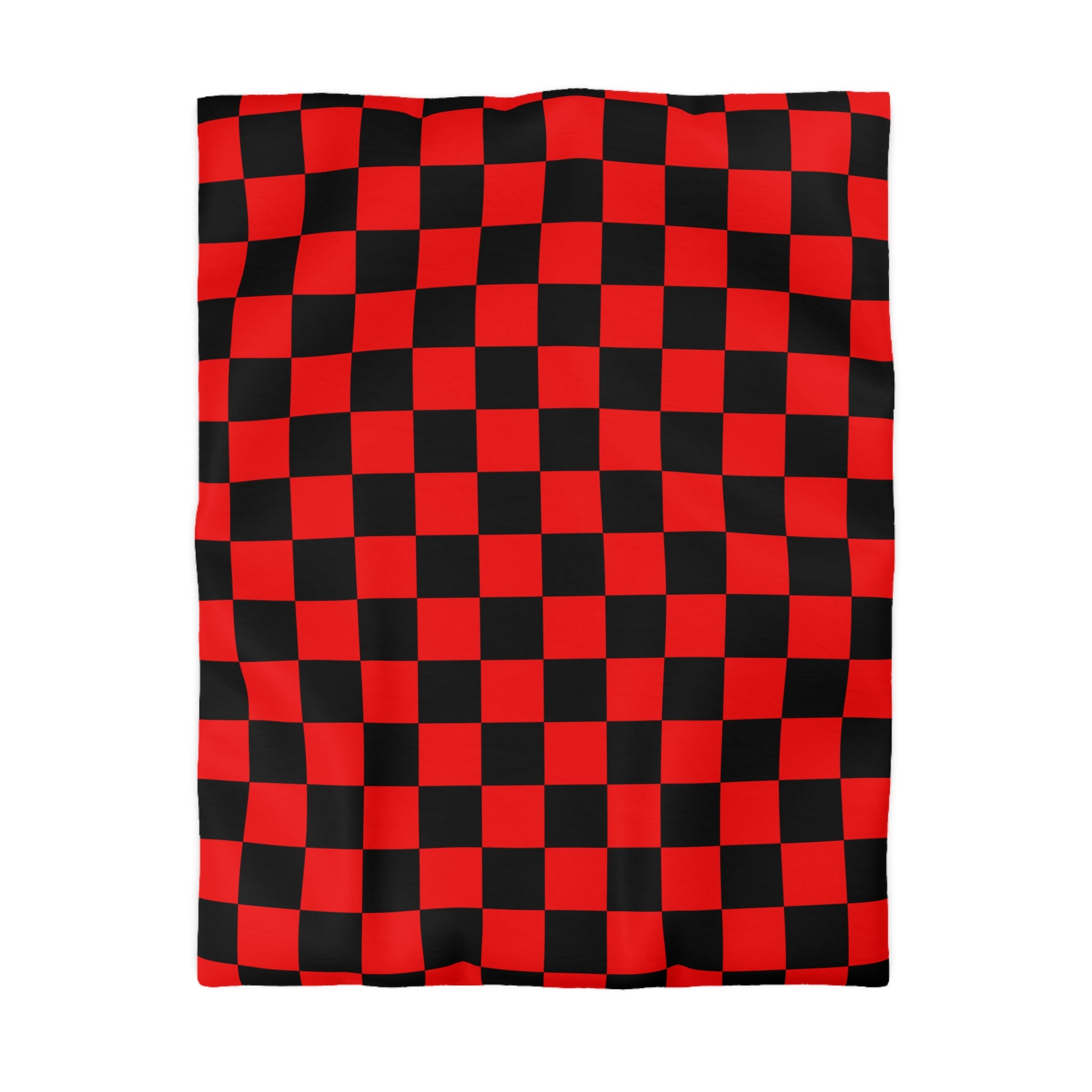 Checkerboard Red and Black Microfiber Duvet Cover, Artsulli - Art is Long, Life is Short, Home Decor, Size, Twin, Color, Cream, , , 12462813968453420935
