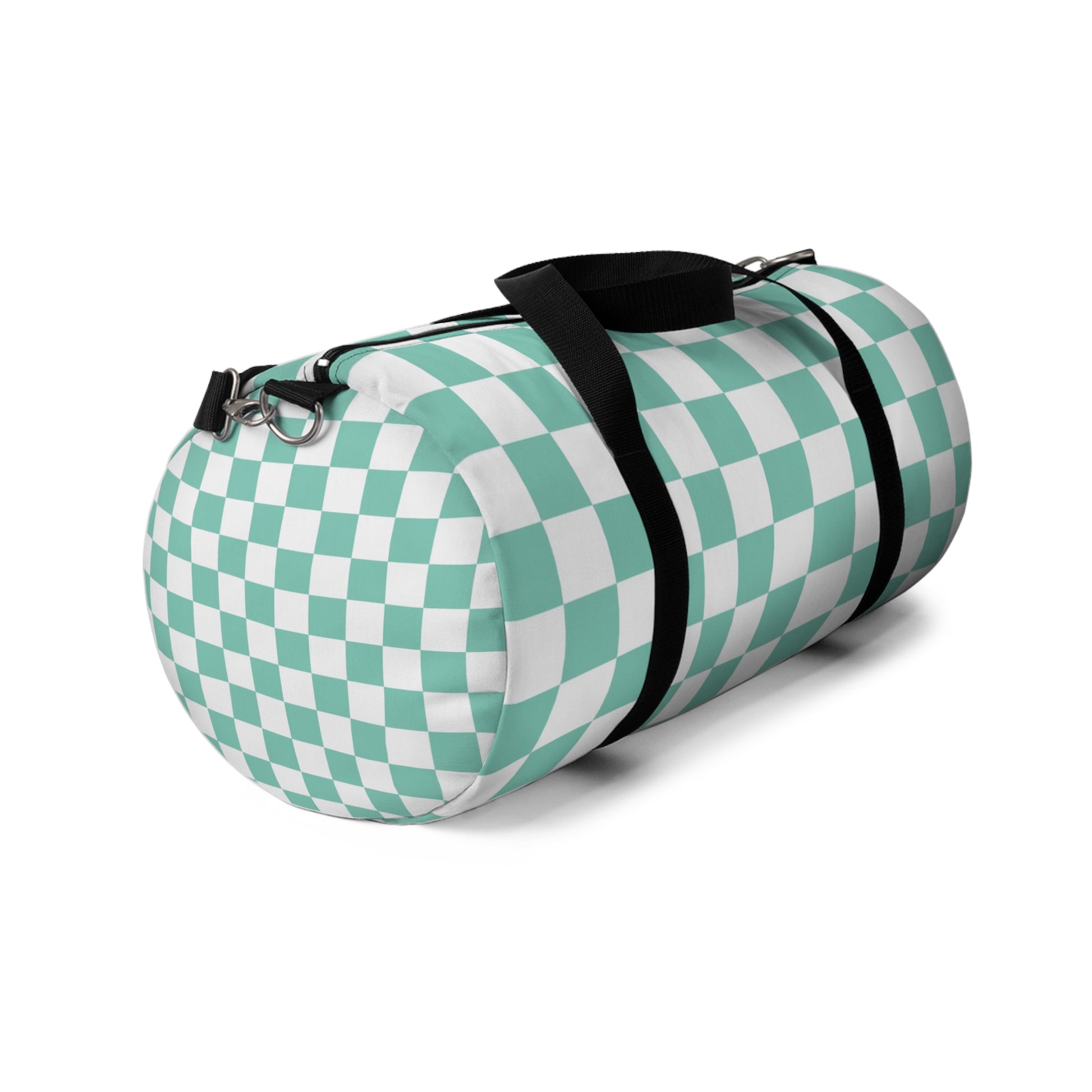 Checkerboard Light Green Duffel Bag, Artsulli - Art is Long, Life is Short, Bags, , , , , , , 