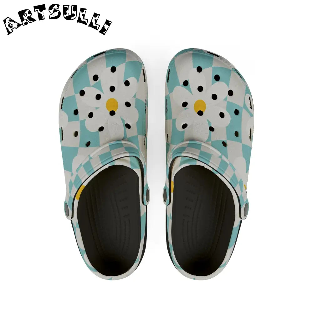 JAKKOUTTHEBXX Trippy Check Garden EVA Foam Rubber Shoes (AOP)