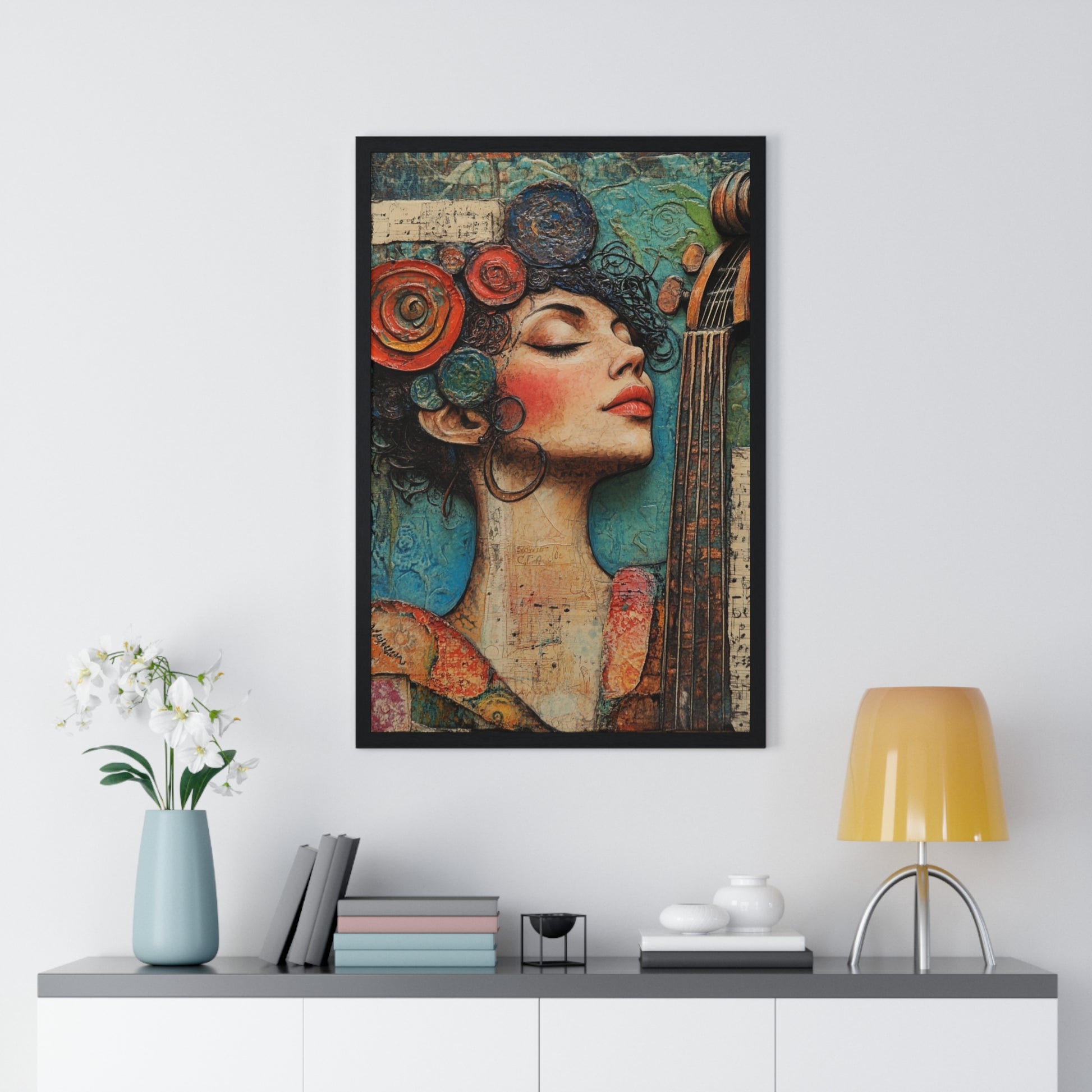 Woman With A Violin III Vertical Framed Poster, Artsulli - Art is Long, Life is Short, Poster, , , , , , , 