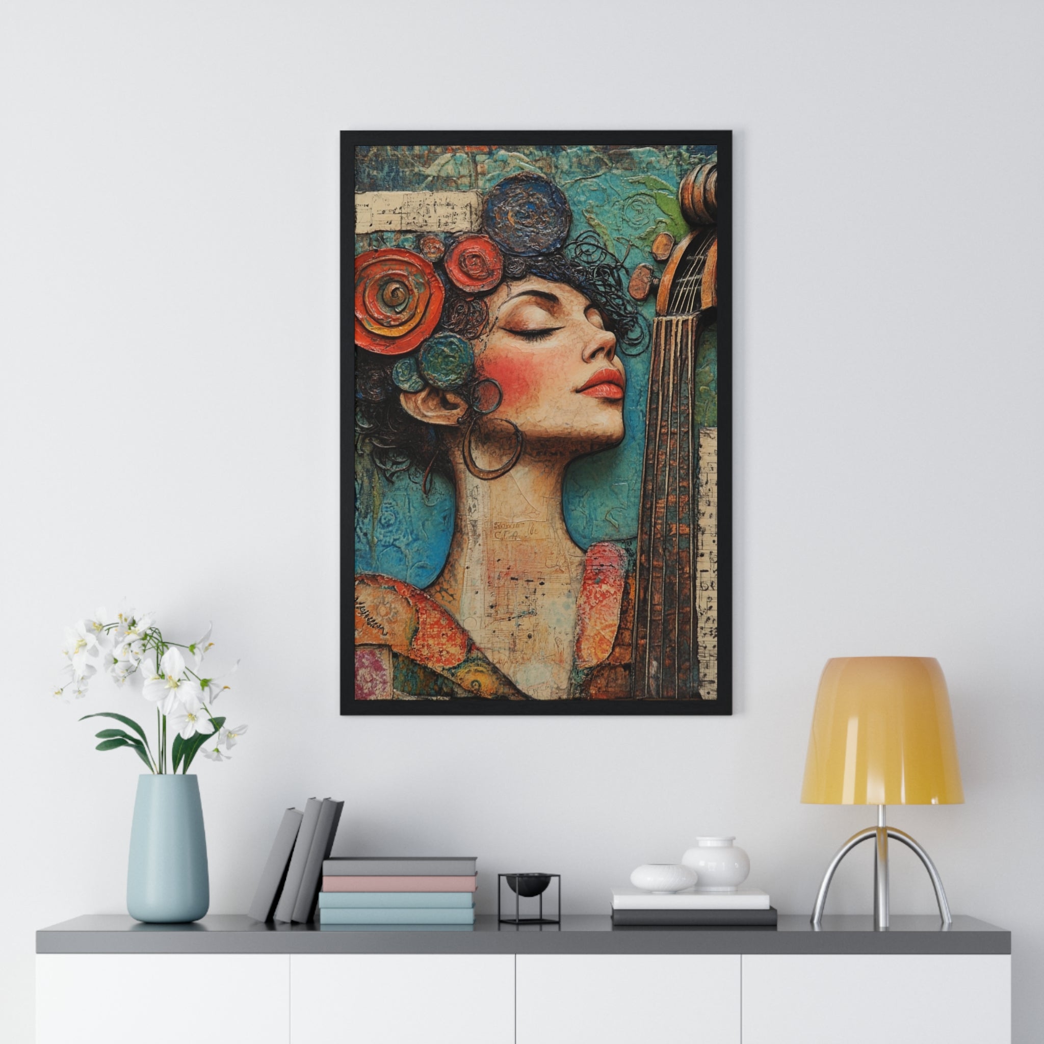 Woman With A Violin III Vertical Framed Poster, Artsulli - Art is Long, Life is Short, Poster, , , , , , , 