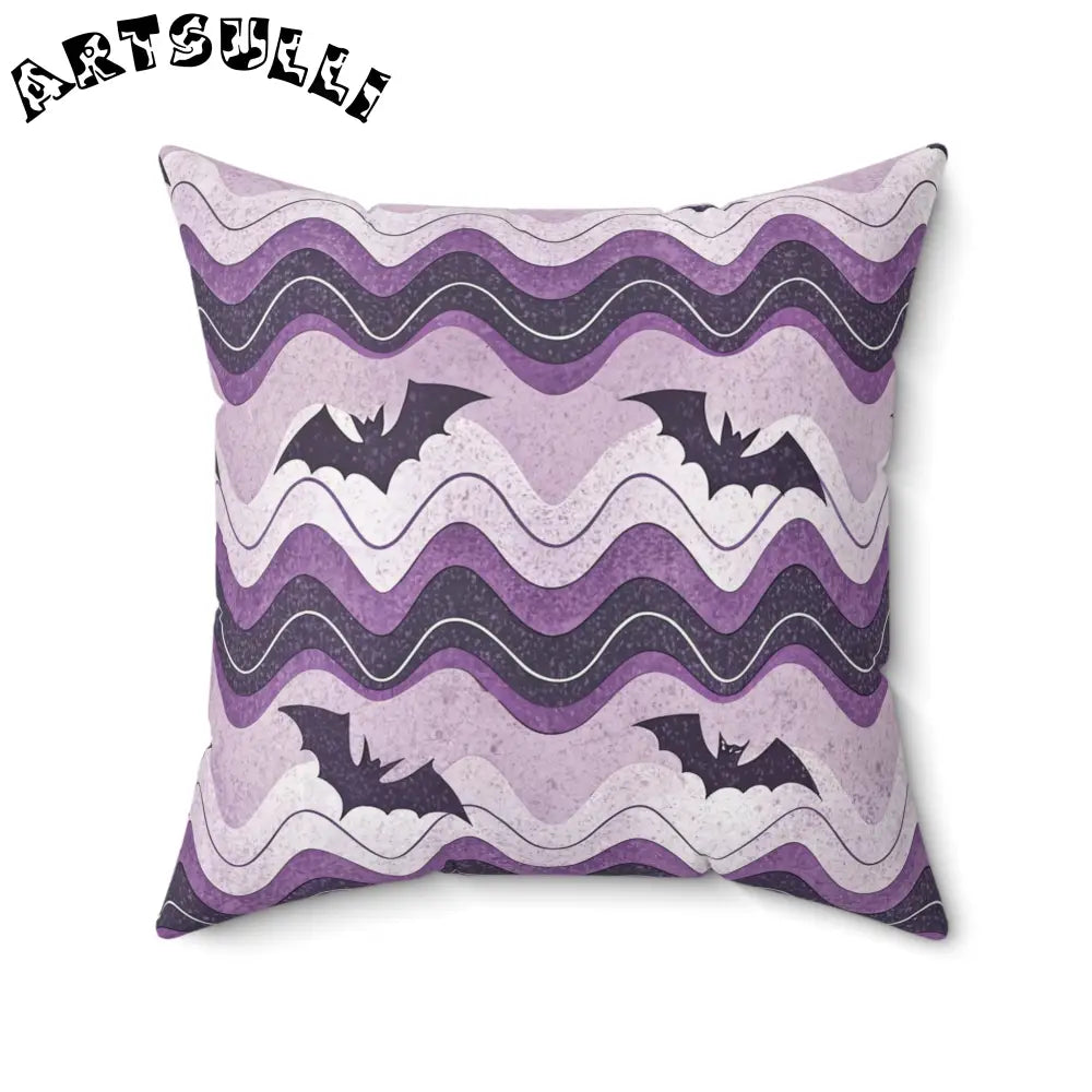 JAKKOUTTHEBXX Bat Wave Spun Polyester Square Pillow JAKKOUTTHEBXX