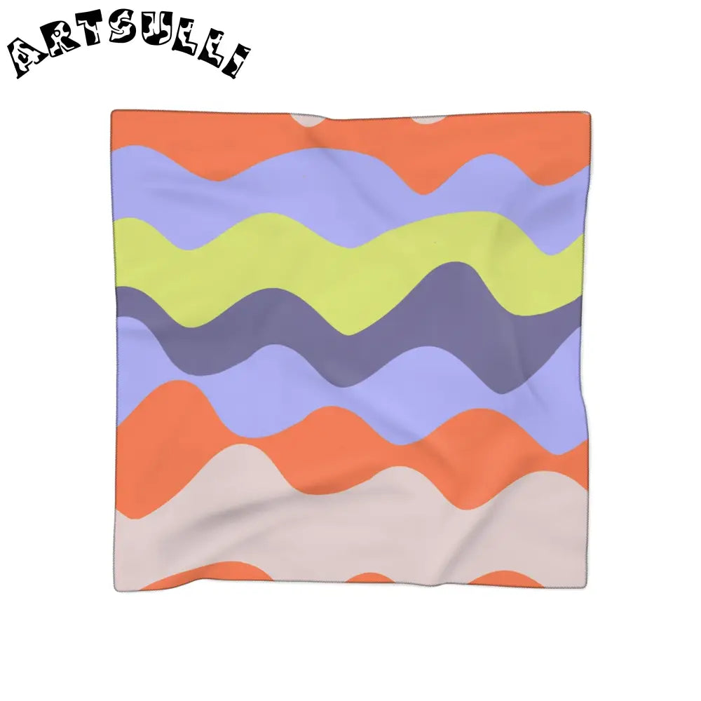 JAKKOUTTHEBXX Waves Red and Blue Poly Scarf JAKKOUTTHEBXX Artsulli