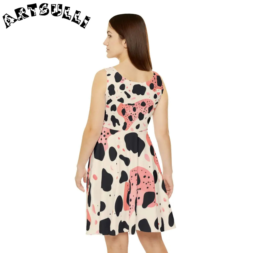 JAKKOUTTHEBXX Pink Cow Premium Illustration Skater Dress 2025
