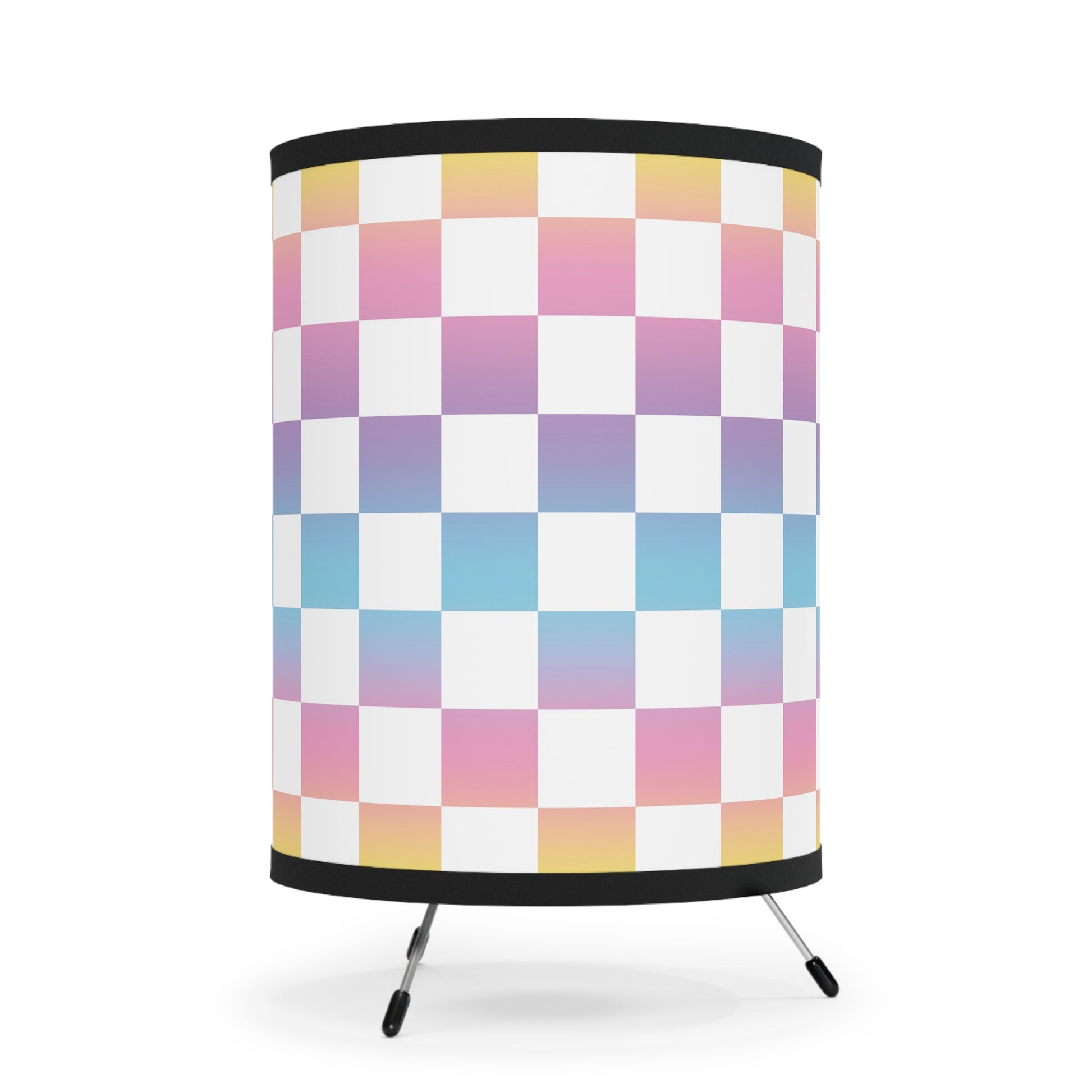 Vaporwave Check Tripod Lamp with High-Res Printed Shade, US\CA plug, Artsulli - Art is Long, Life is Short, Home Decor, , , , , , , 