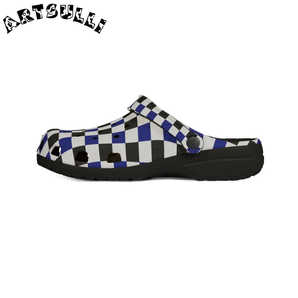 JAKKOUTTHEBXX Checkerboard Blue White and Black EVA Foam Rubber