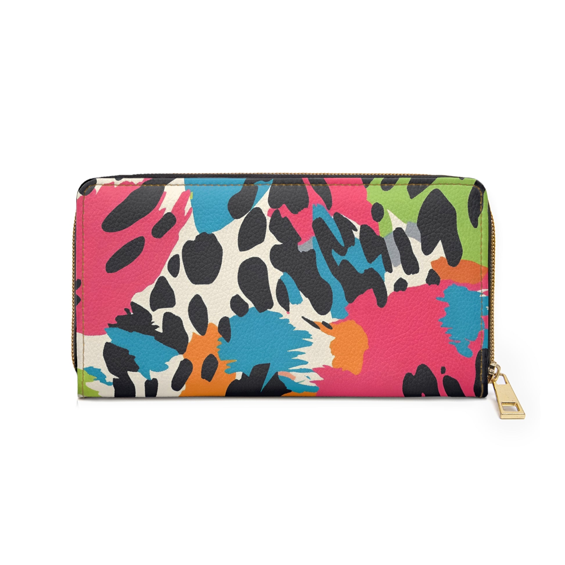Wild Brush Strokes x Animal Print Multi-Color Zipper Wallet, Artsulli - Art is Long, Life is Short, Accessories, , , , , , , 