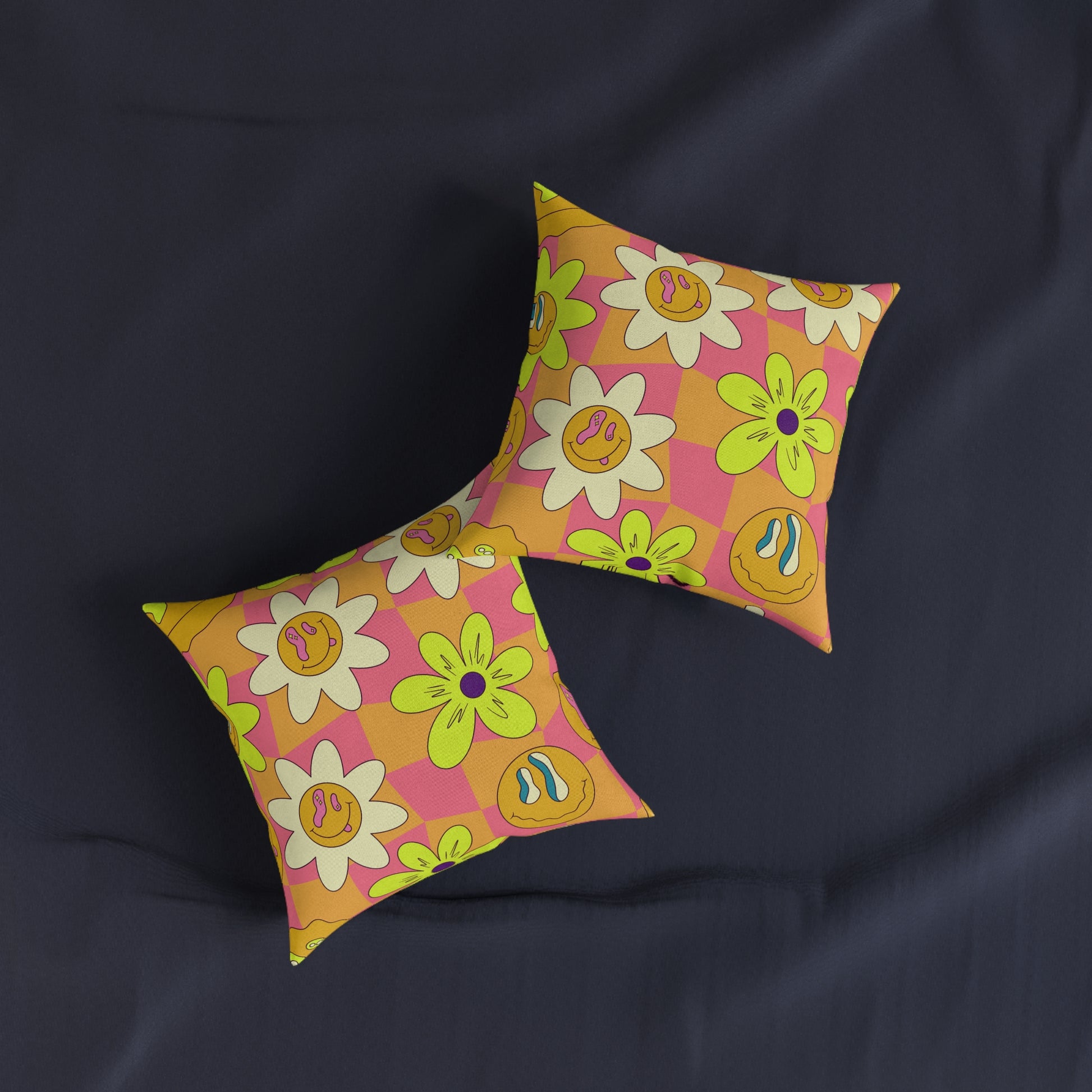 Trippy Sour Face Rave Square Pillow, Artsulli - Art is Long, Life is Short, Home Decor, , , , , , , 