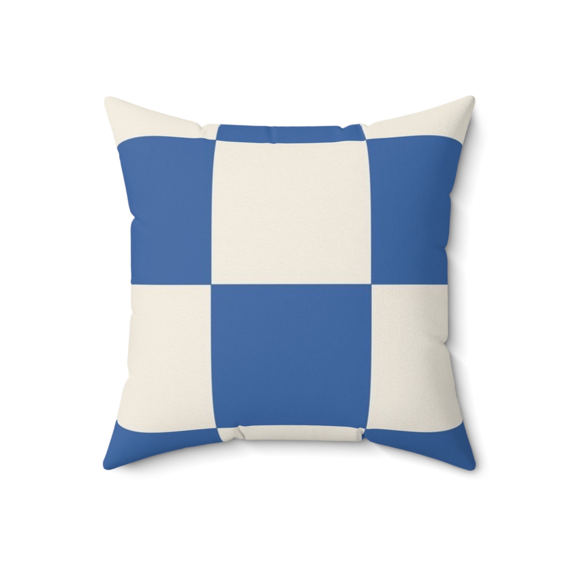 Checkerboard Blue Spun Polyester Square Pillow, Artsulli - Art is Long, Life is Short, Home Decor, Size, 18" × 18", , , , , 12225554303425764432