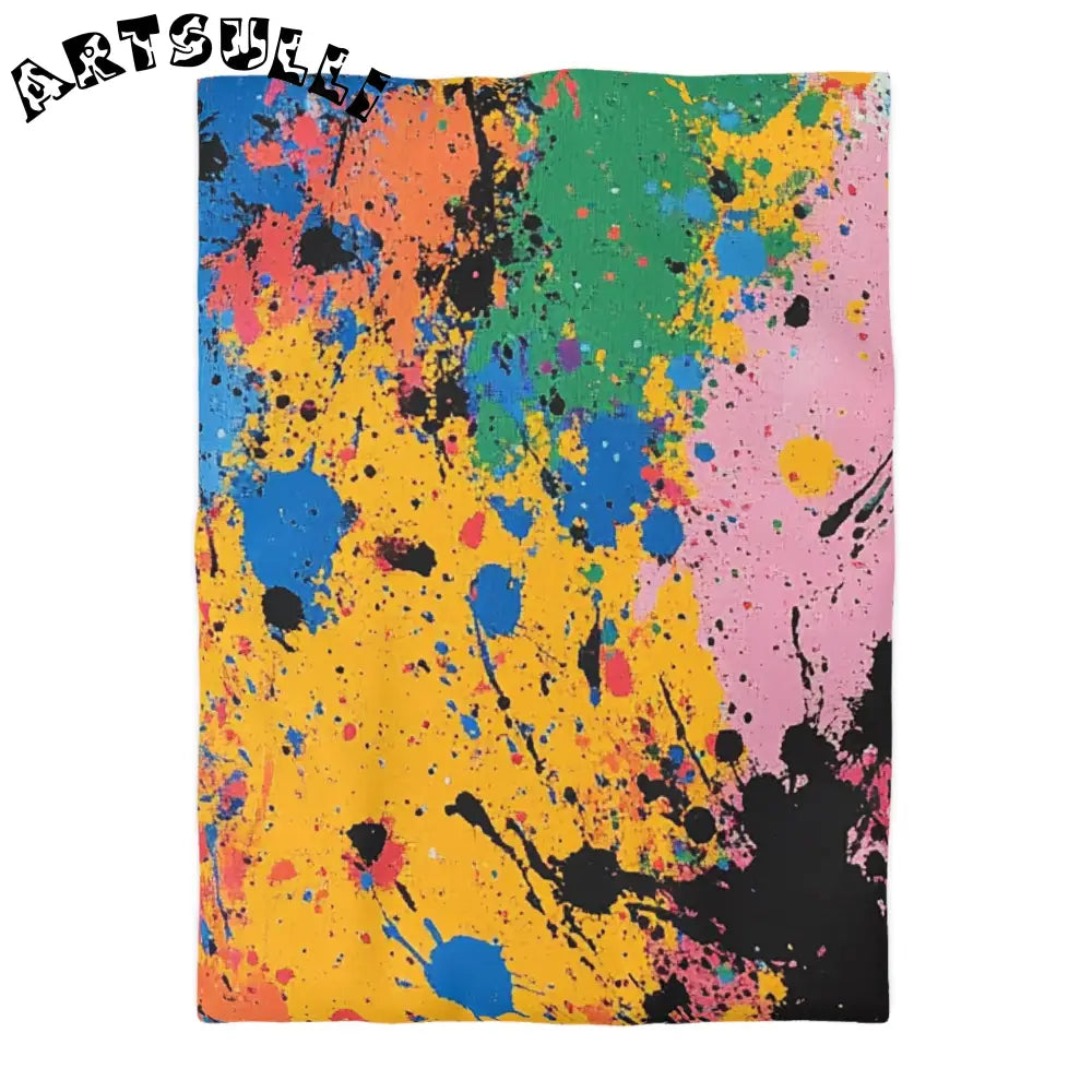 JAKKOUTTHEBXX The Colors Of Paint Splatter Microfiber Duvet Cover