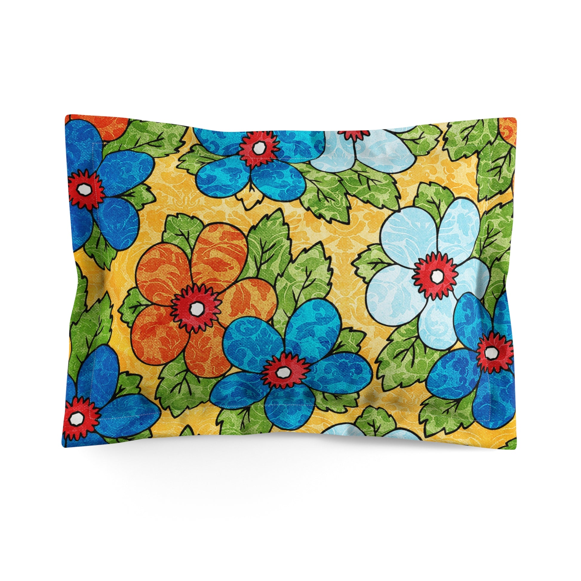 Groovy Yellow Floral Kl Microfiber Pillow Sham, Artsulli - Art is Long, Life is Short, Home Decor, Size, Standard, , , , , 15495934905688467797
