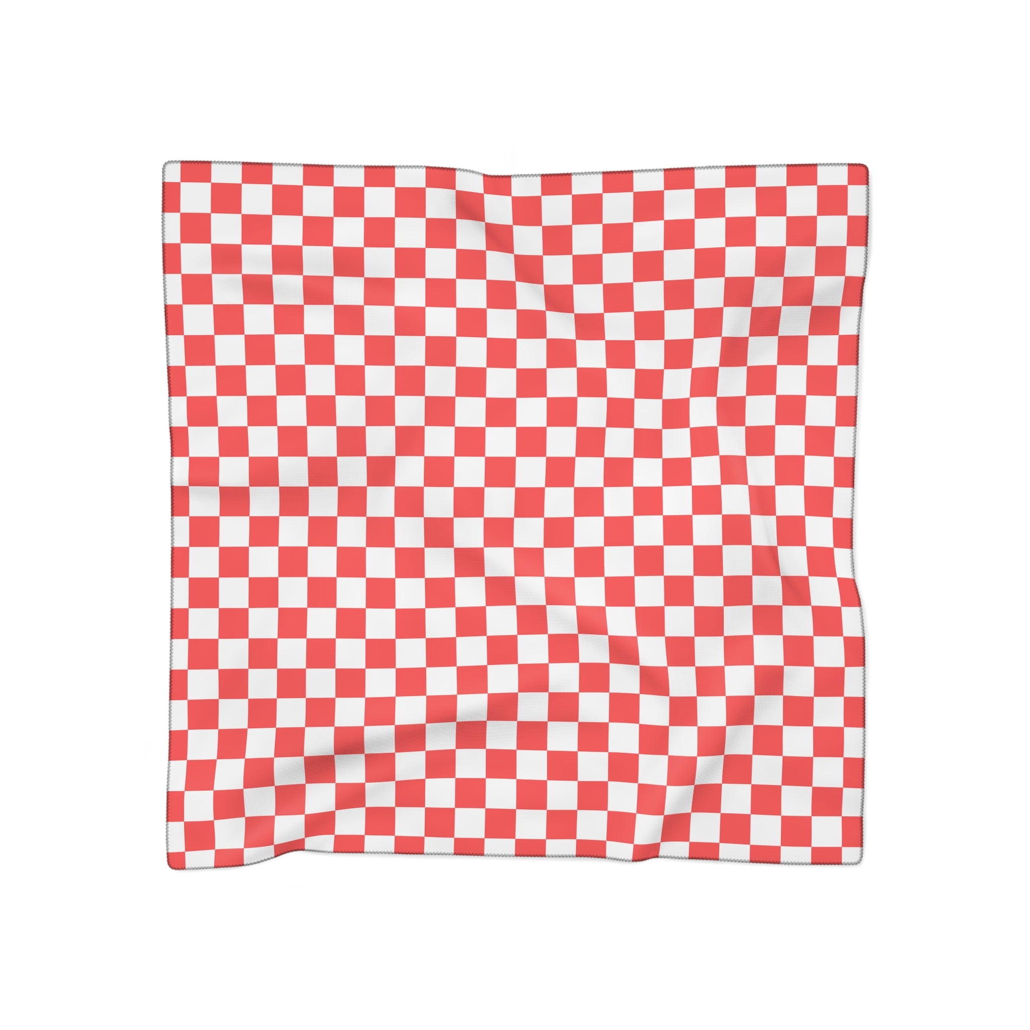 Checkerboard II Red and White Poly Scarf, Artsulli - Art is Long, Life is Short, Accessories, Color, Poly chiffon, Size, 25" × 25", , , 33645136153249888719