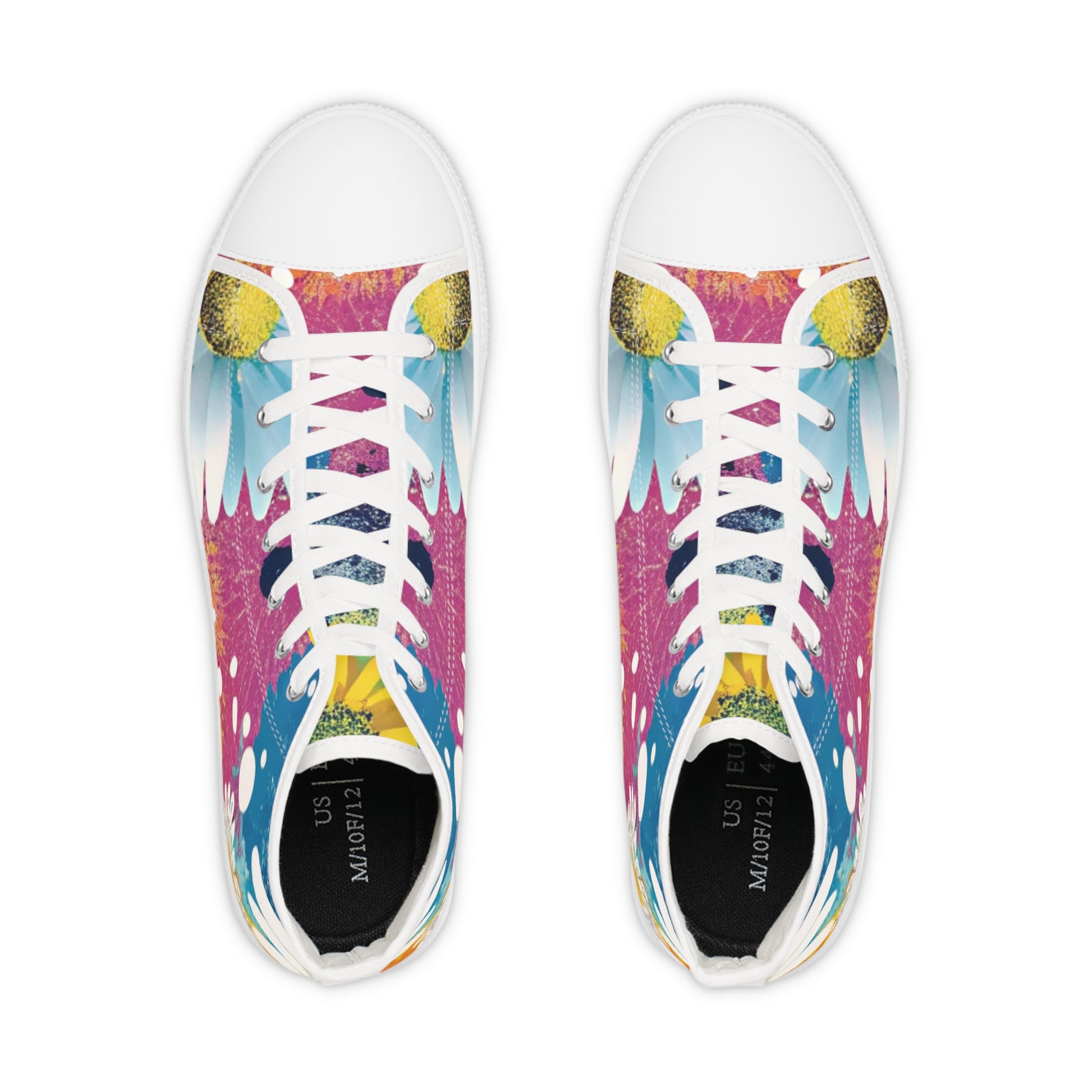 Magical Flower Explosion III Multi-Color Men's High Top Sneakers, Artsulli - Art is Long, Life is Short, Shoes, , , , , , , 