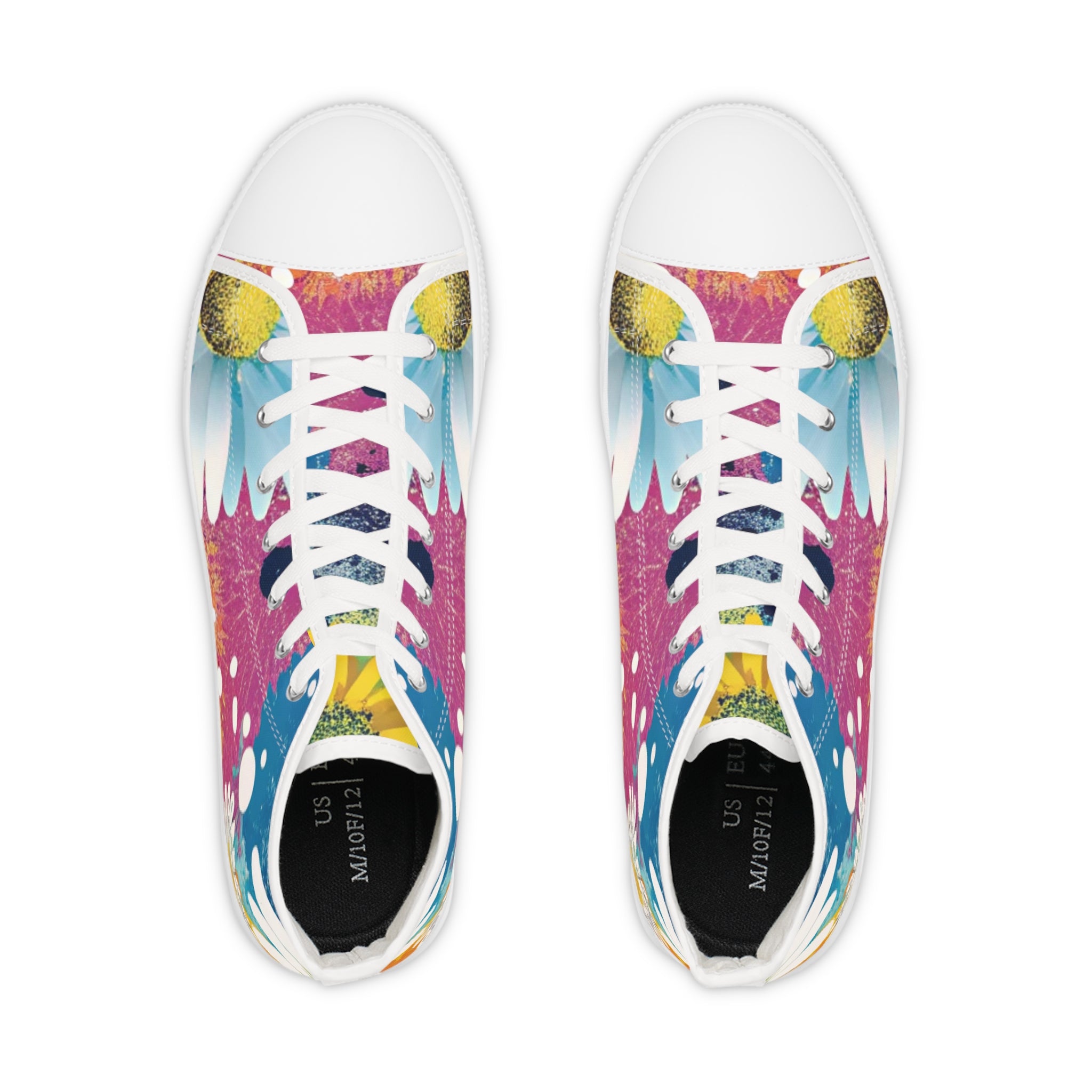 Magical Flower Explosion III Multi-Color Men's High Top Sneakers, Artsulli - Art is Long, Life is Short, Shoes, , , , , , , 