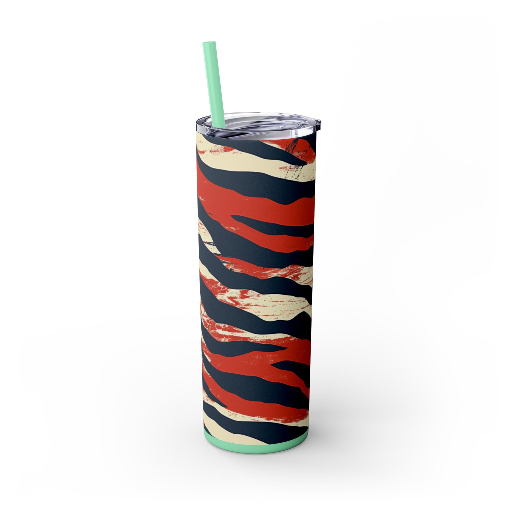 Capricious Tiger Wave Skinny Tumbler with Straw, 20oz, Artsulli - Art is Long, Life is Short, Mug, , , , , , , 