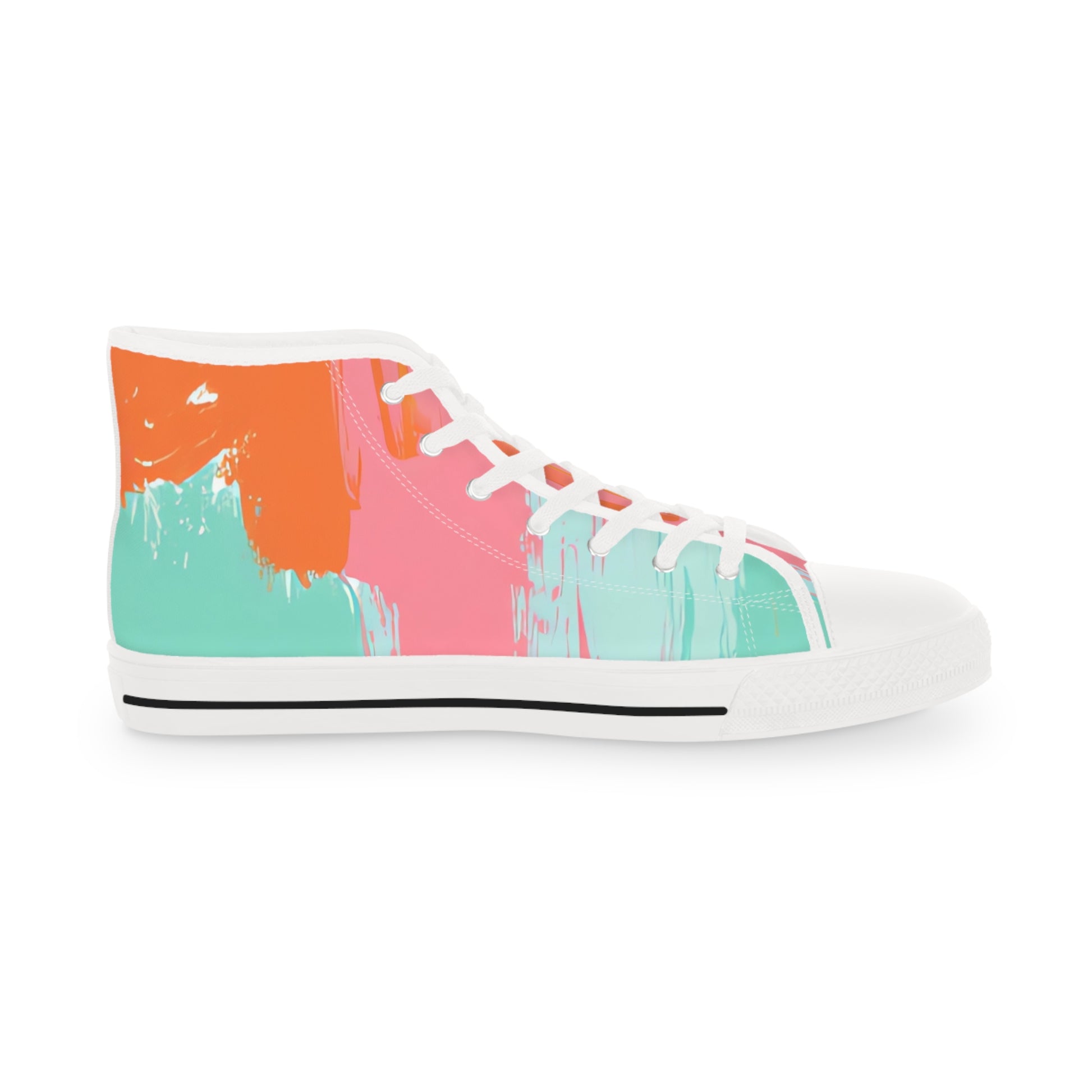 Preppy Pixel Bloom Men's High Top Sneakers, Artsulli - Art is Long, Life is Short, Shoes, , , , , , , 