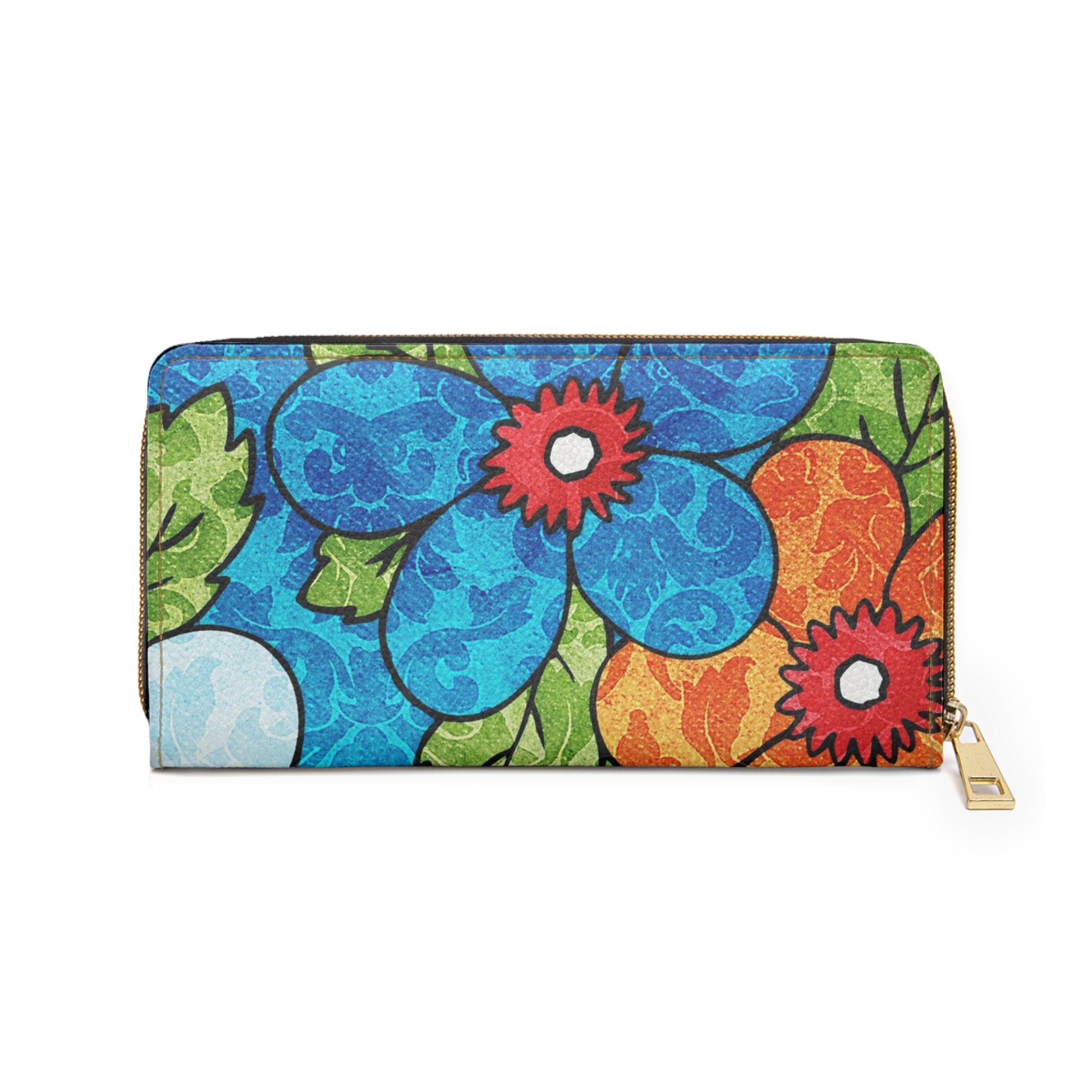 Blue Orange Groovy Zipper Wallet, Artsulli - Art is Long, Life is Short, Accessories, , , , , , , 