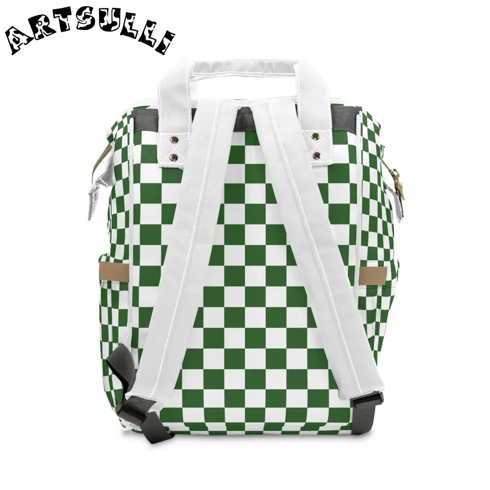 JAKKOUTTHEBXX Checkerboard White and Dark Green Multifunctional