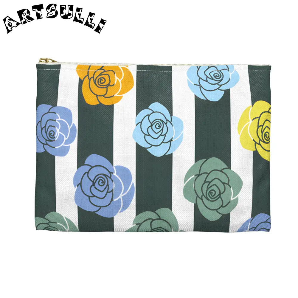 JAKKOUTTHEBXX Stripes x Roses II Black and White Accessory Pouch