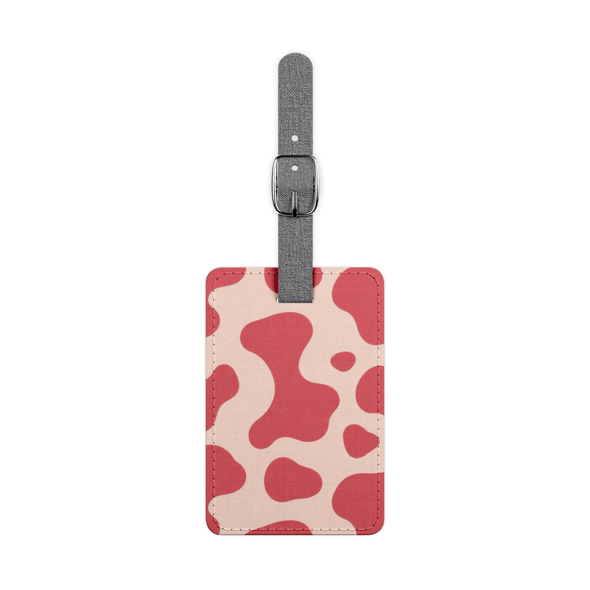 Red Jungle Cow Saffiano Polyester Luggage Tag, Rectangle, Artsulli - Art is Long, Life is Short, Accessories, Size, One size, Shape, Rectangle, , , 19826929339949866010