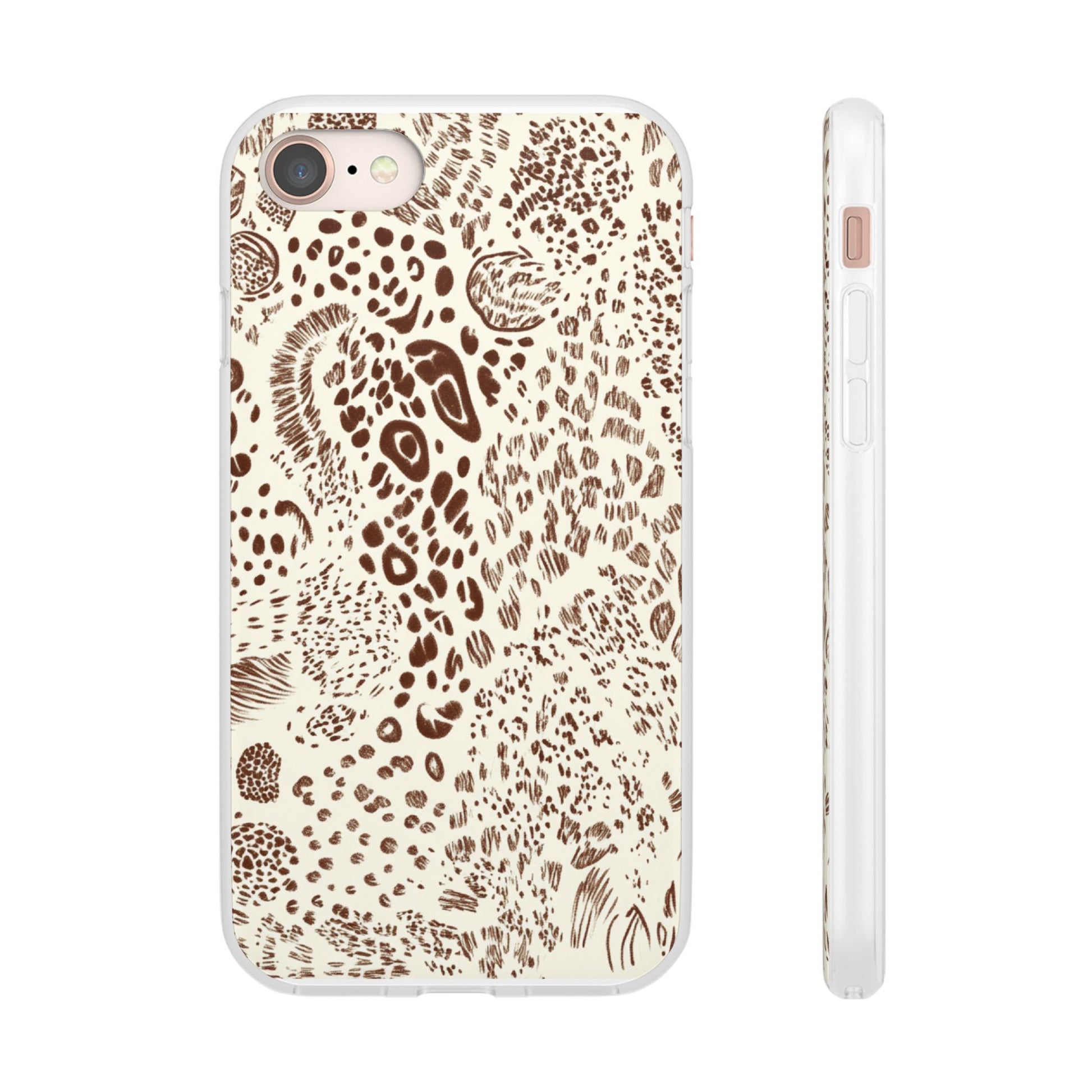 Brown Animal Print Flexi Case, Artsulli - Art is Long, Life is Short, Phone Case, Size, iPhone 8 with gift packaging, , , , , 31674171784827975188