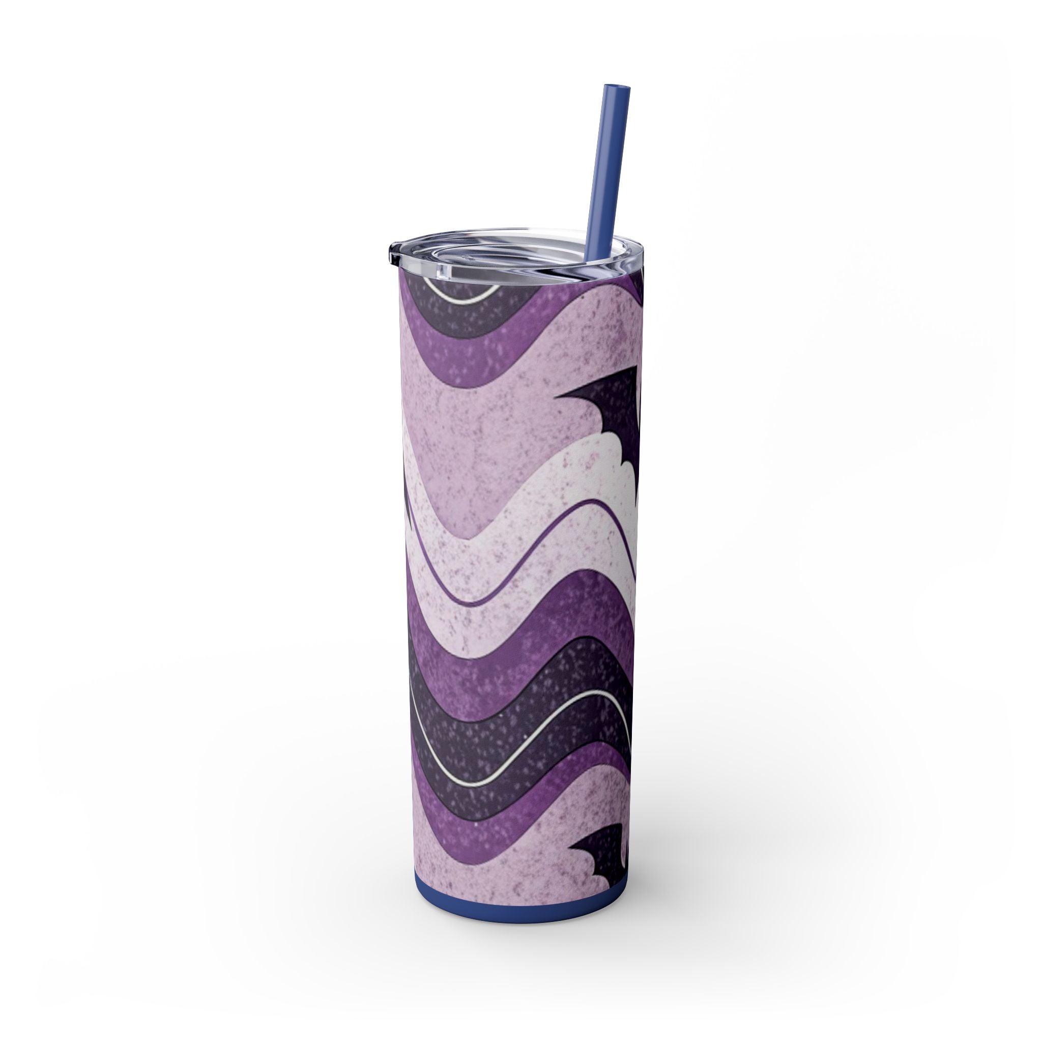 Bat Wave Skinny Tumbler with Straw, 20oz, Artsulli - Art is Long, Life is Short, Mug, , , , , , , 