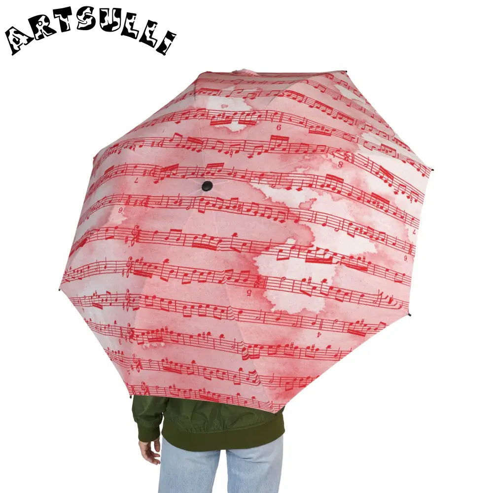 JAKKOUTTHEBXX Pink Umbrella with Red Musical Notes 2025