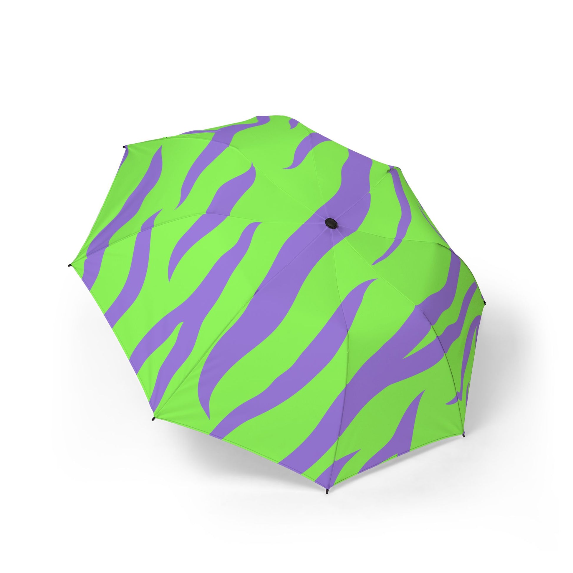 Tyrannosaurus Print Green and Purple Semi-Automatic Foldable Umbrella, Artsulli - Art is Long, Life is Short, Accessories, Size, One size, , , , , 15142330809903