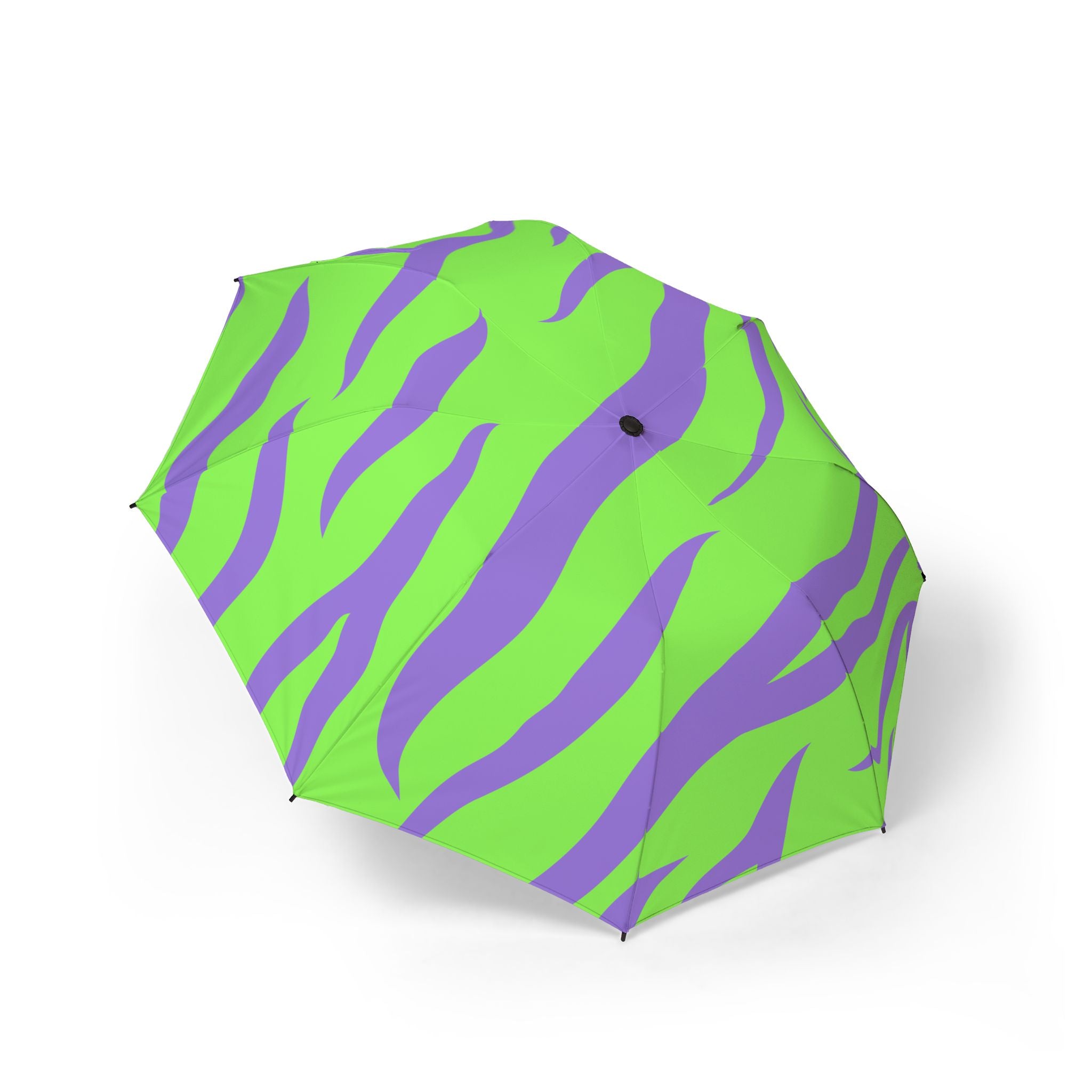 Tyrannosaurus Print Green and Purple Semi-Automatic Foldable Umbrella, Artsulli - Art is Long, Life is Short, Accessories, Size, One size, , , , , 15142330809903