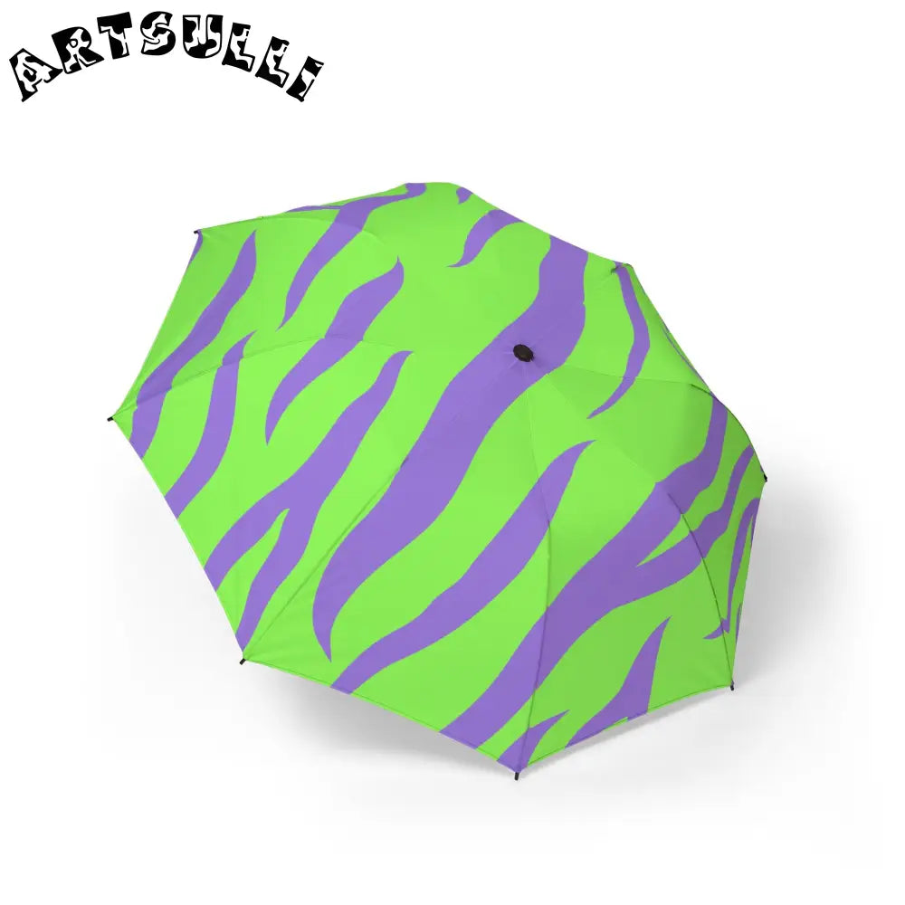 JAKKOUTTHEBXX Tyrannosaurus Print Green and Purple Semi-Automatic