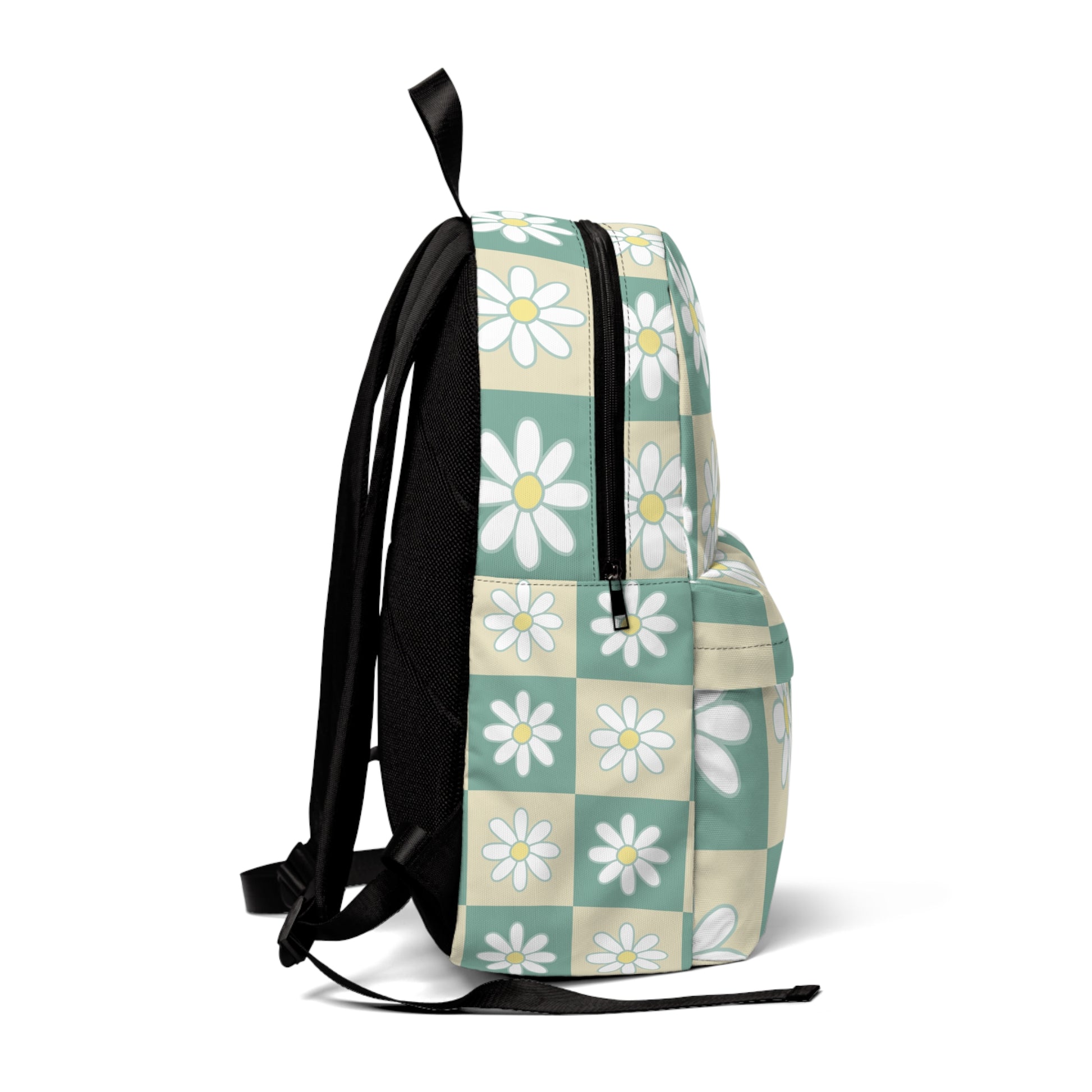 Retro Daisy Grid Unisex Classic Backpack, Artsulli - Art is Long, Life is Short, Bags, , , , , , , 