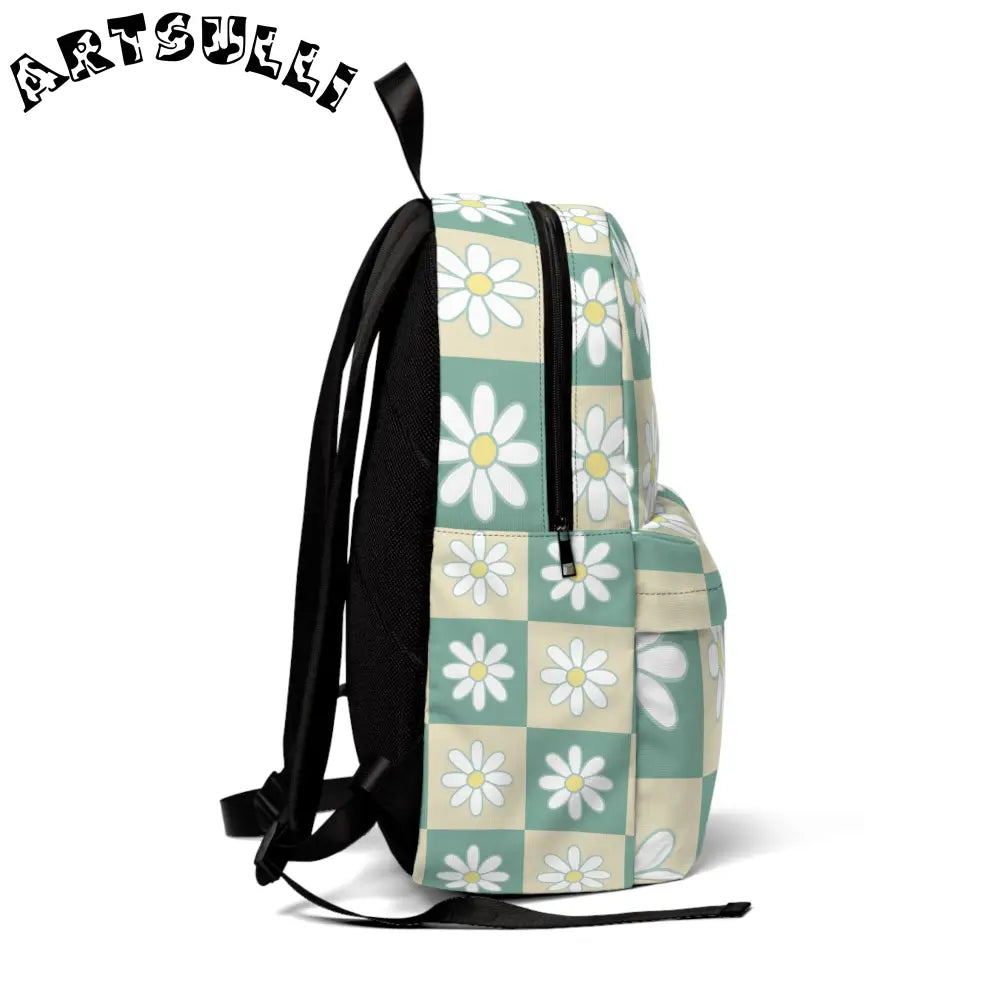 JAKKOUTTHEBXX Retro Daisy Grid Unisex Classic Backpack JAKKOUTTHEBXX