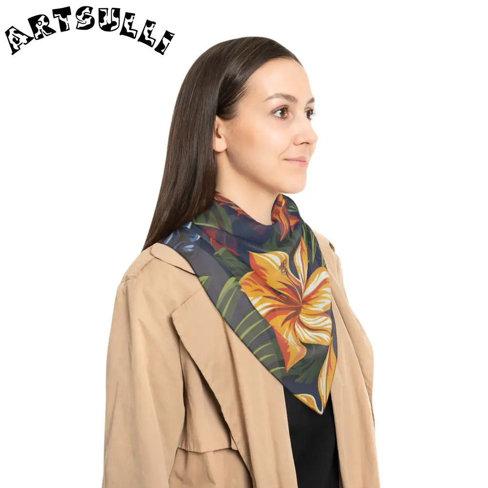 JAKKOUTTHEBXX Tropical Tiki Floral Sheer Scarf 2025