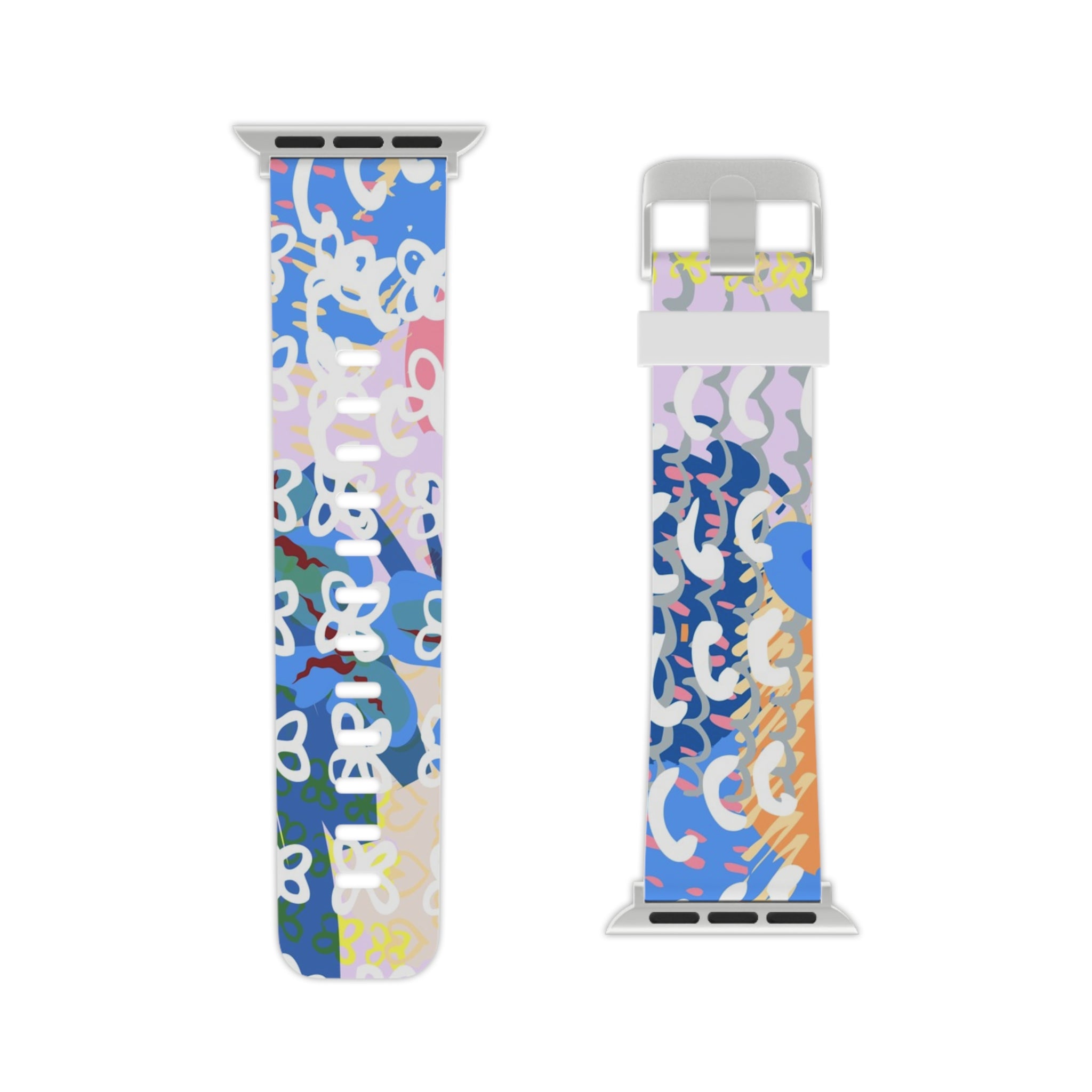 Flowers x Doodles x Hearts Multi-Color Watch Band for Apple Watch, Artsulli - Art is Long, Life is Short, Accessories, , , , , , , 