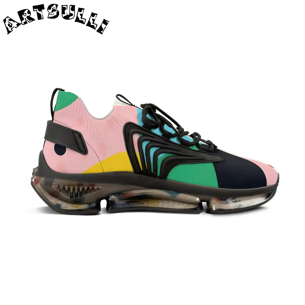 JAKKOUTTHEBXX Colorful Abstract Shapes Men’s Mesh Sneakers