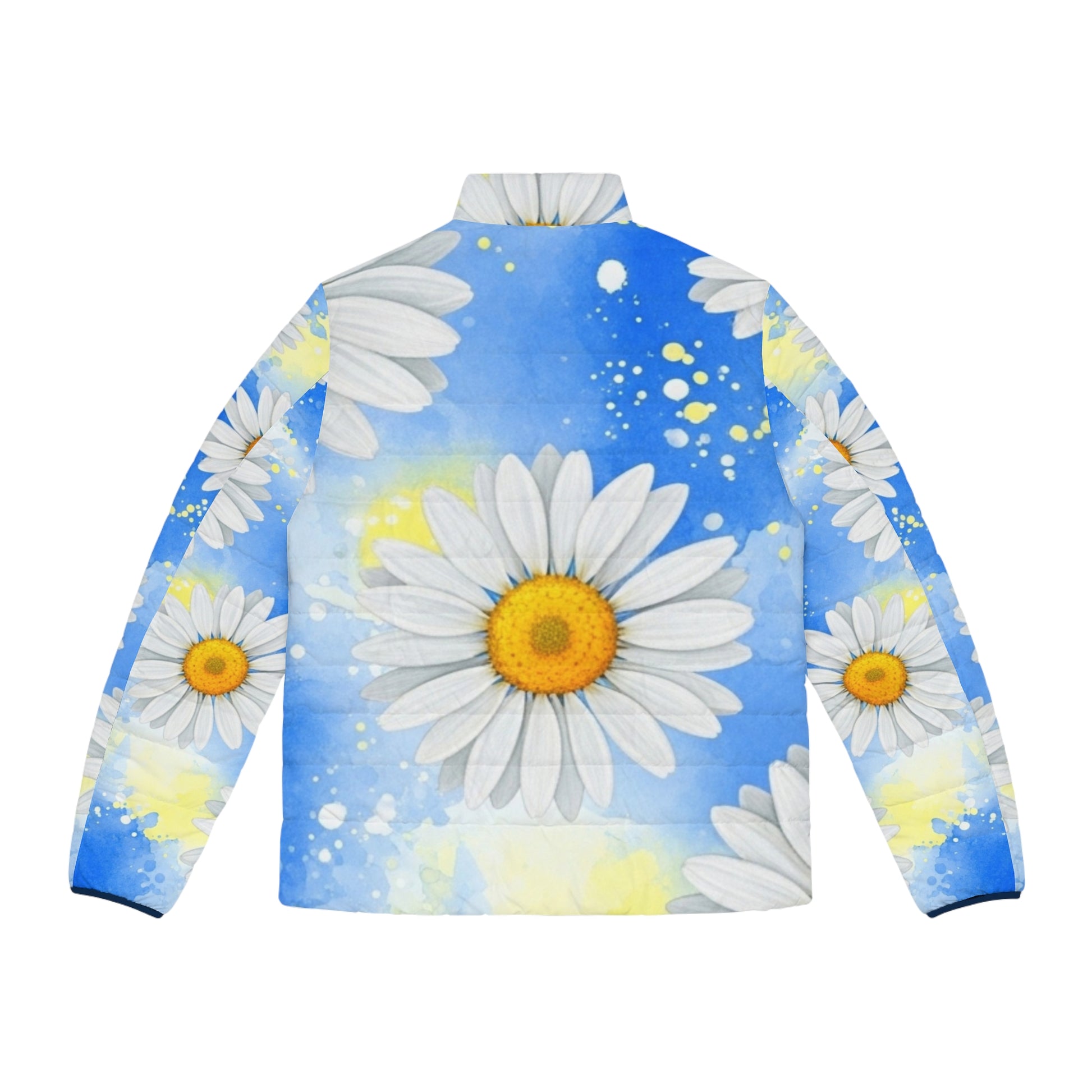 Daisies Men's Puffer Jacket (AOP), Artsulli - Art is Long, Life is Short, All Over Prints, , , , , , , 