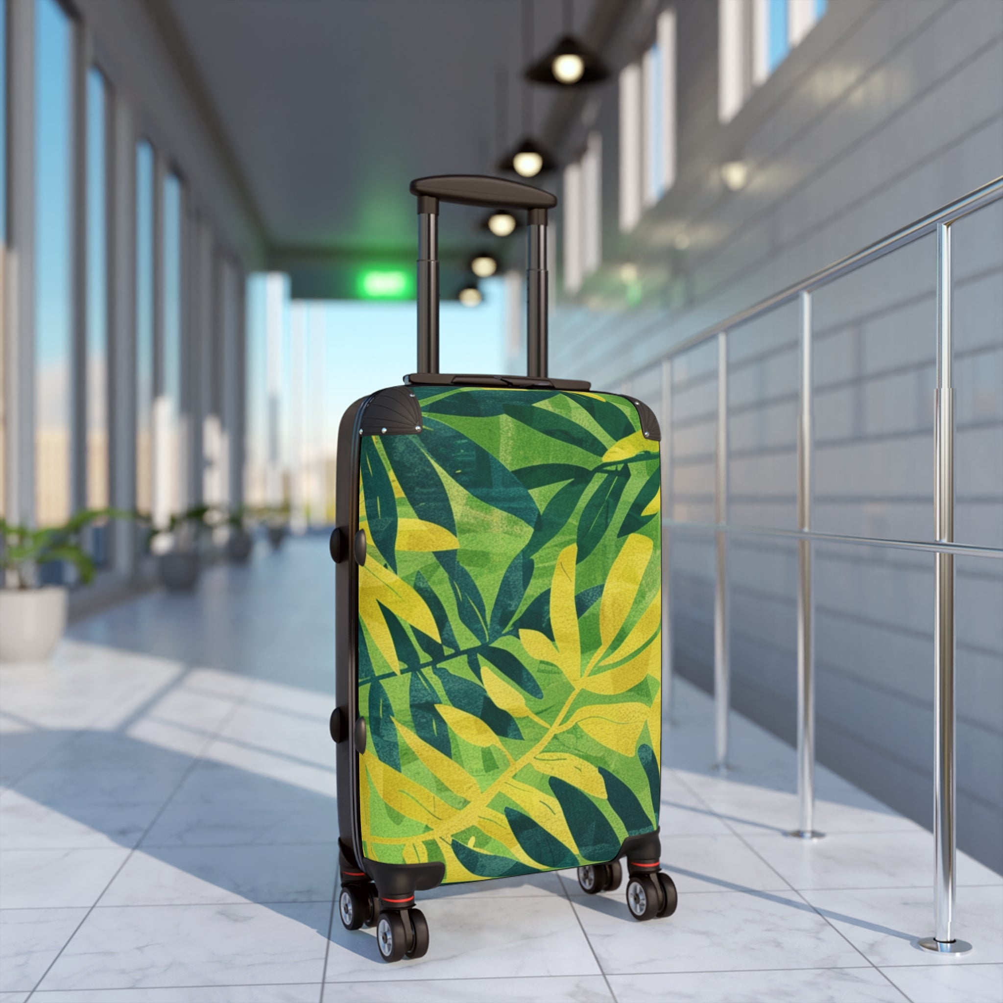Green Leaf x Yellow Leaf x Tropical x Jungle Suitcase, Artsulli - Art is Long, Life is Short, Bags, , , , , , , 