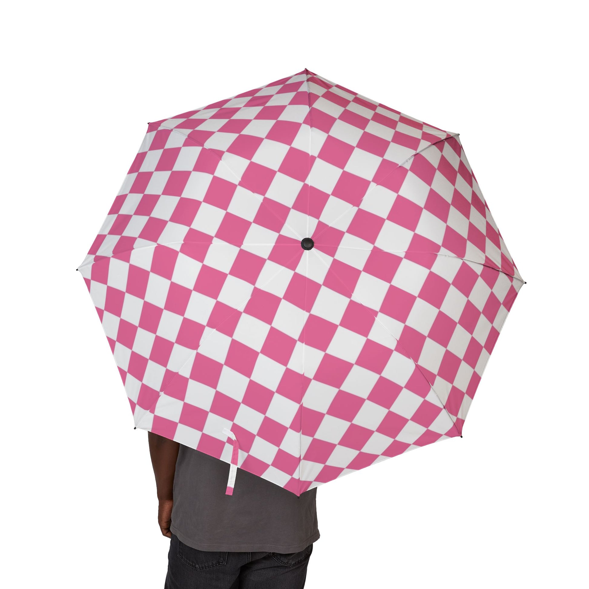 Yuyushiki Pink Check Semi-Automatic Foldable Umbrella, Artsulli - Art is Long, Life is Short, Accessories, , , , , , , 