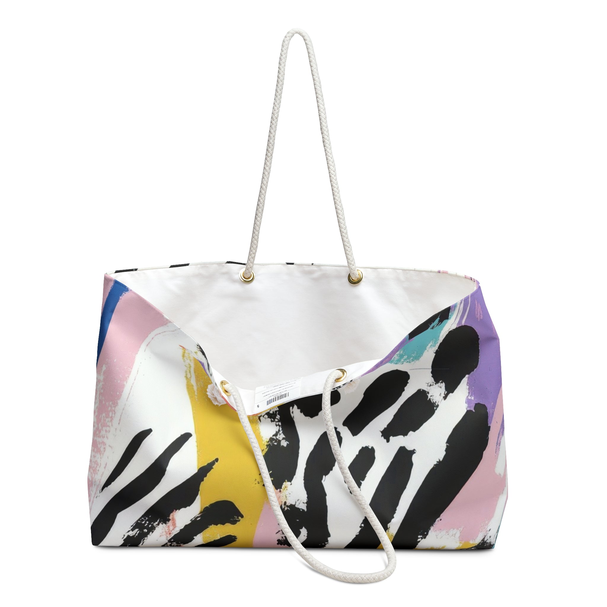 Wild Zebra Stripes x Paint Brush Strokes Multi-Color Weekender Bag, Artsulli - Art is Long, Life is Short, Bags, , , , , , , 