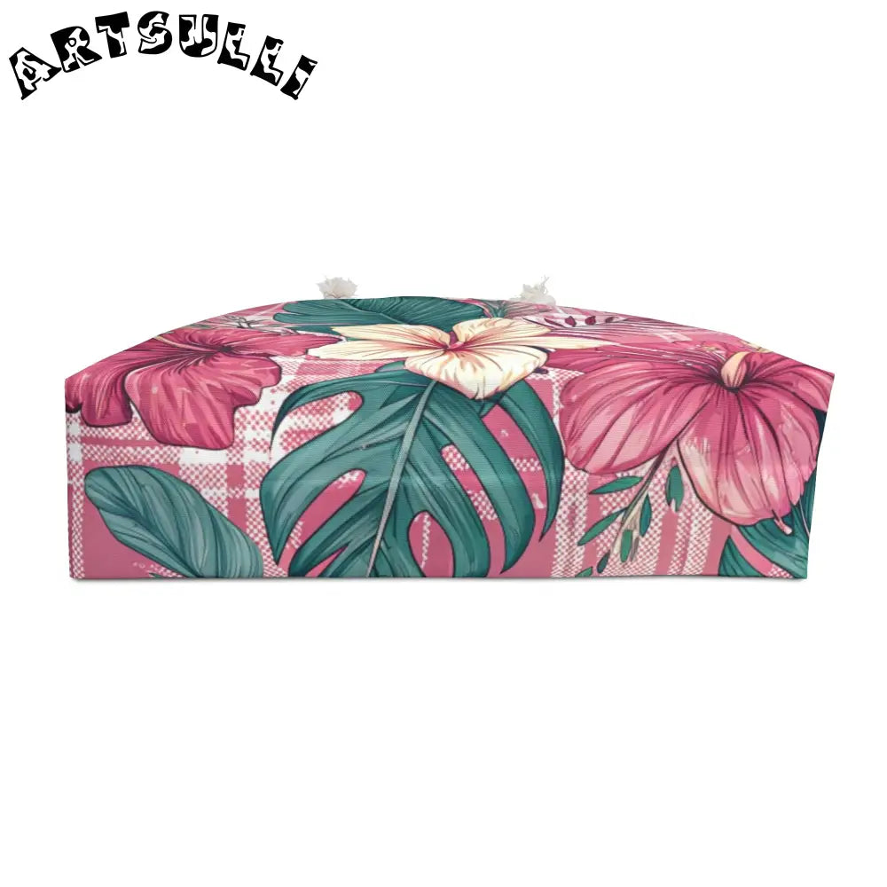 JAKKOUTTHEBXX Plaid x Floral Pink and Green Weekender Bag