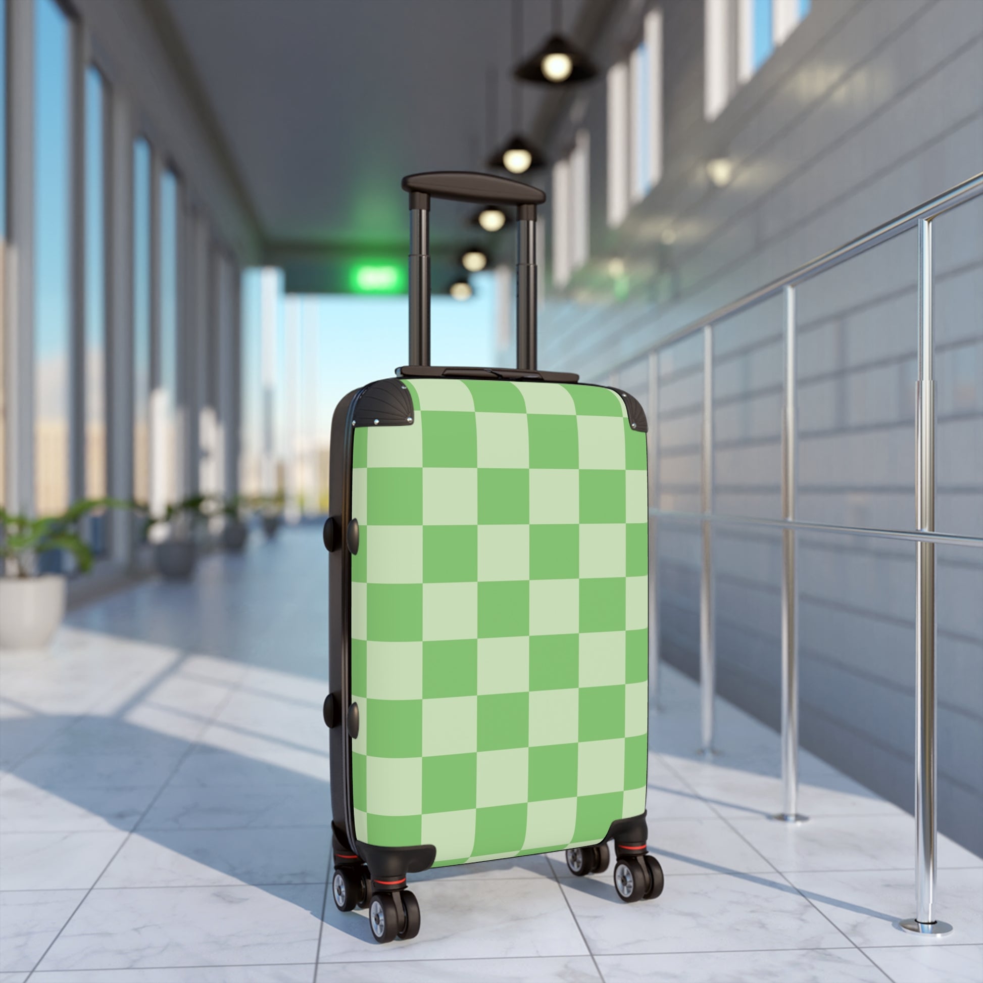 Checkerboard Green Suitcase, Artsulli - Art is Long, Life is Short, Bags, , , , , , , 