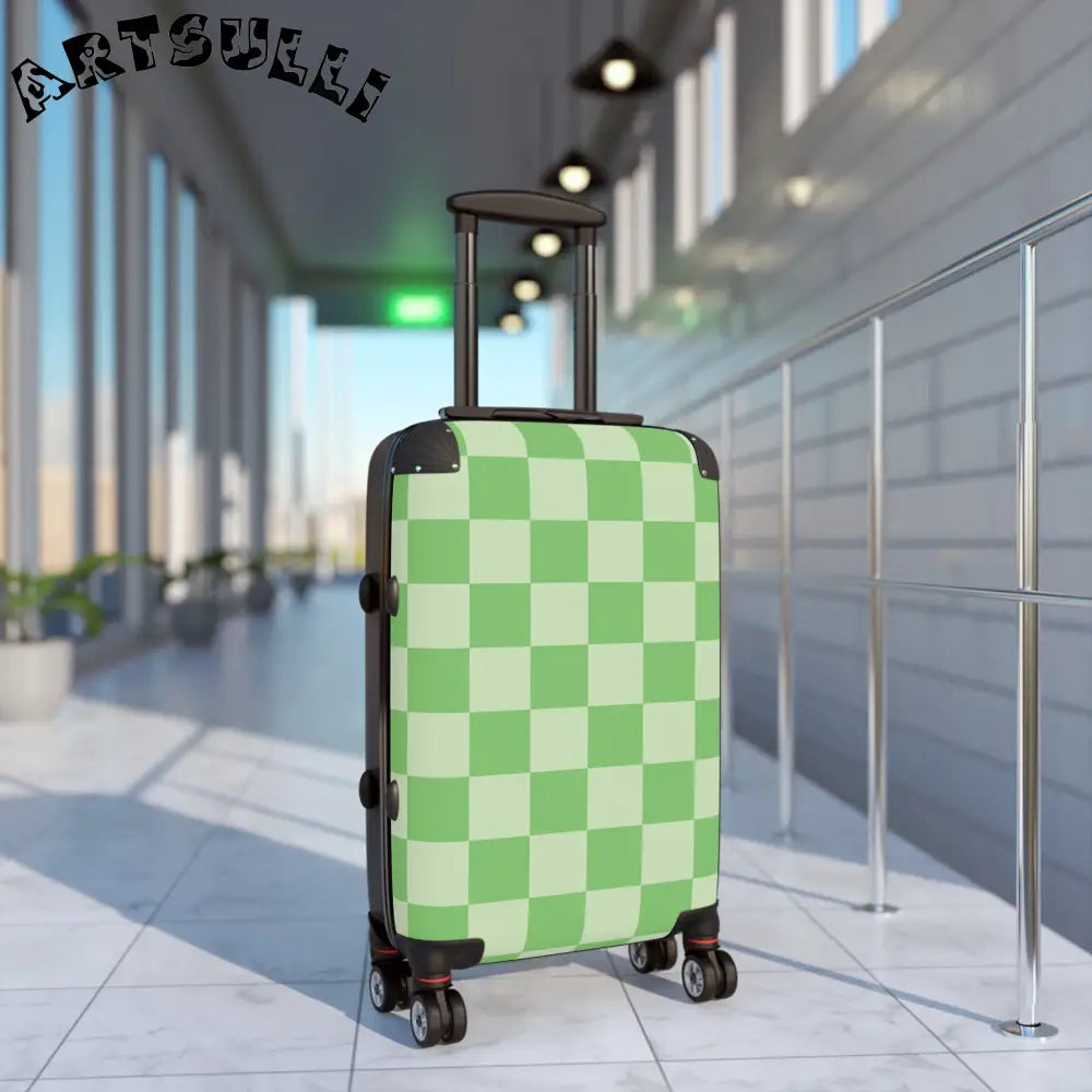 JAKKOUTTHEBXX Checkerboard Green Suitcase JAKKOUTTHEBXX Artsulli