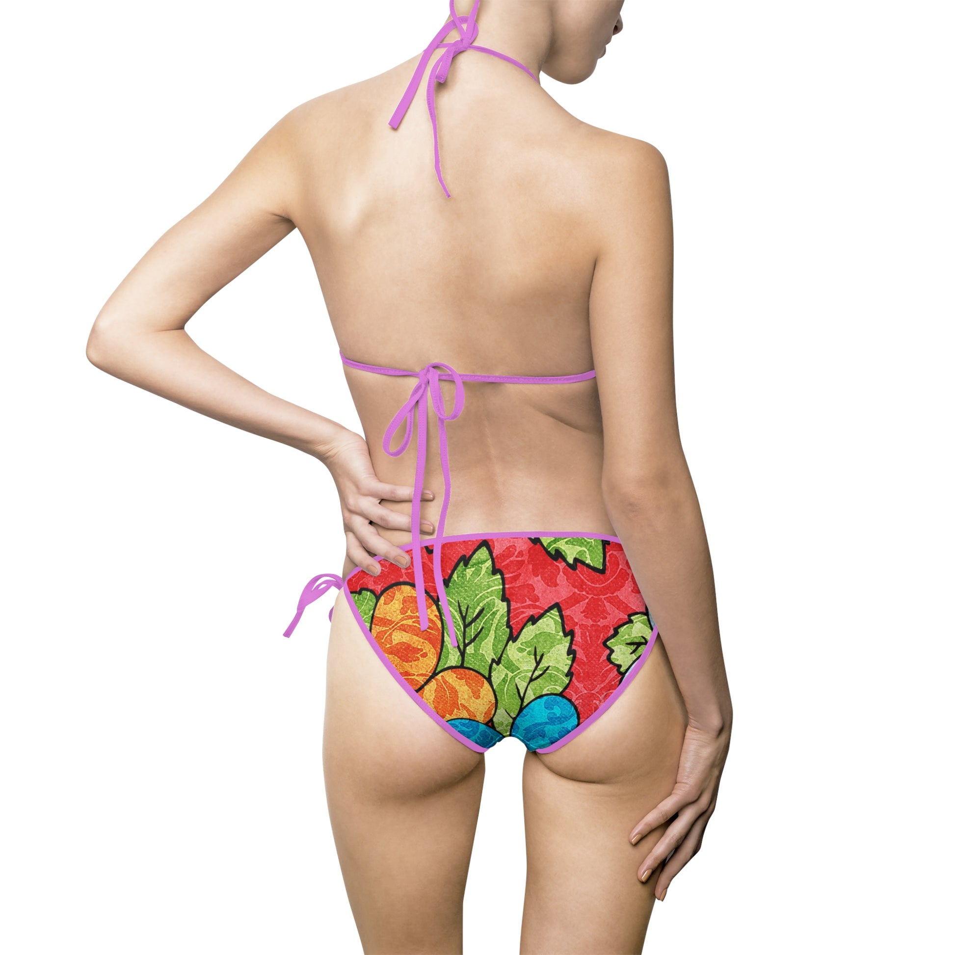 Groovy Red Floral Kl Women's Bikini Swimsuit (AOP), Artsulli - Art is Long, Life is Short, All Over Prints, , , , , , , 
