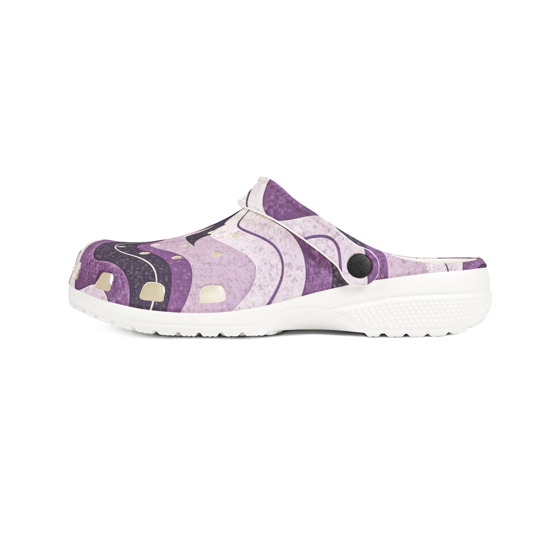 Bat Wave Purple EVA Foam Rubber Shoes (AOP), Artsulli - Art is Long, Life is Short, Shoes, , , , , , , 