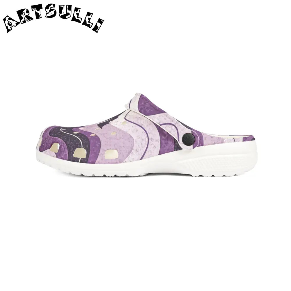 JAKKOUTTHEBXX Bat Wave Purple EVA Foam Rubber Shoes (AOP)