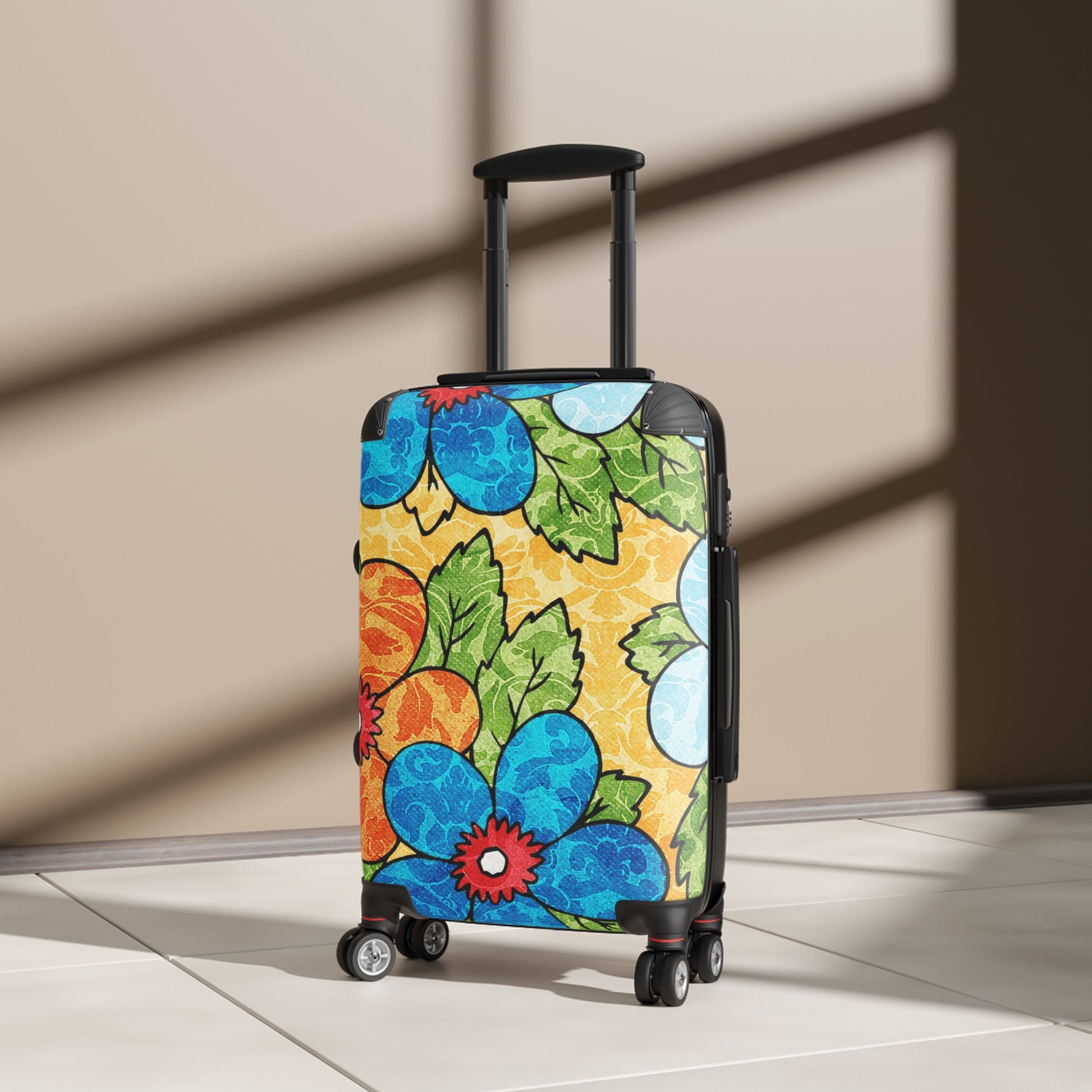 Groovy Yellow Floral Kl Suitcase, Artsulli - Art is Long, Life is Short, Bags, , , , , , , 