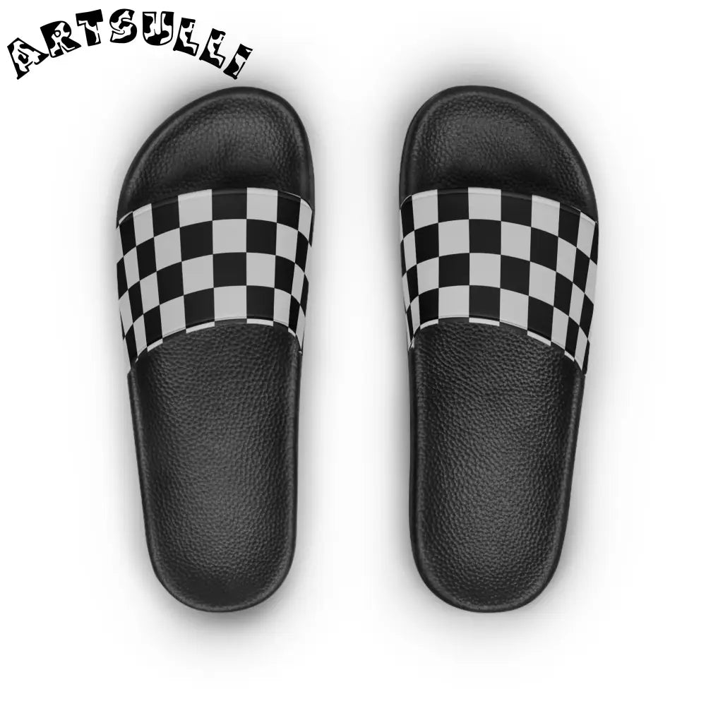 JAKKOUTTHEBXX Checkered Slide Sandals JAKKOUTTHEBXX Artsulli - Art