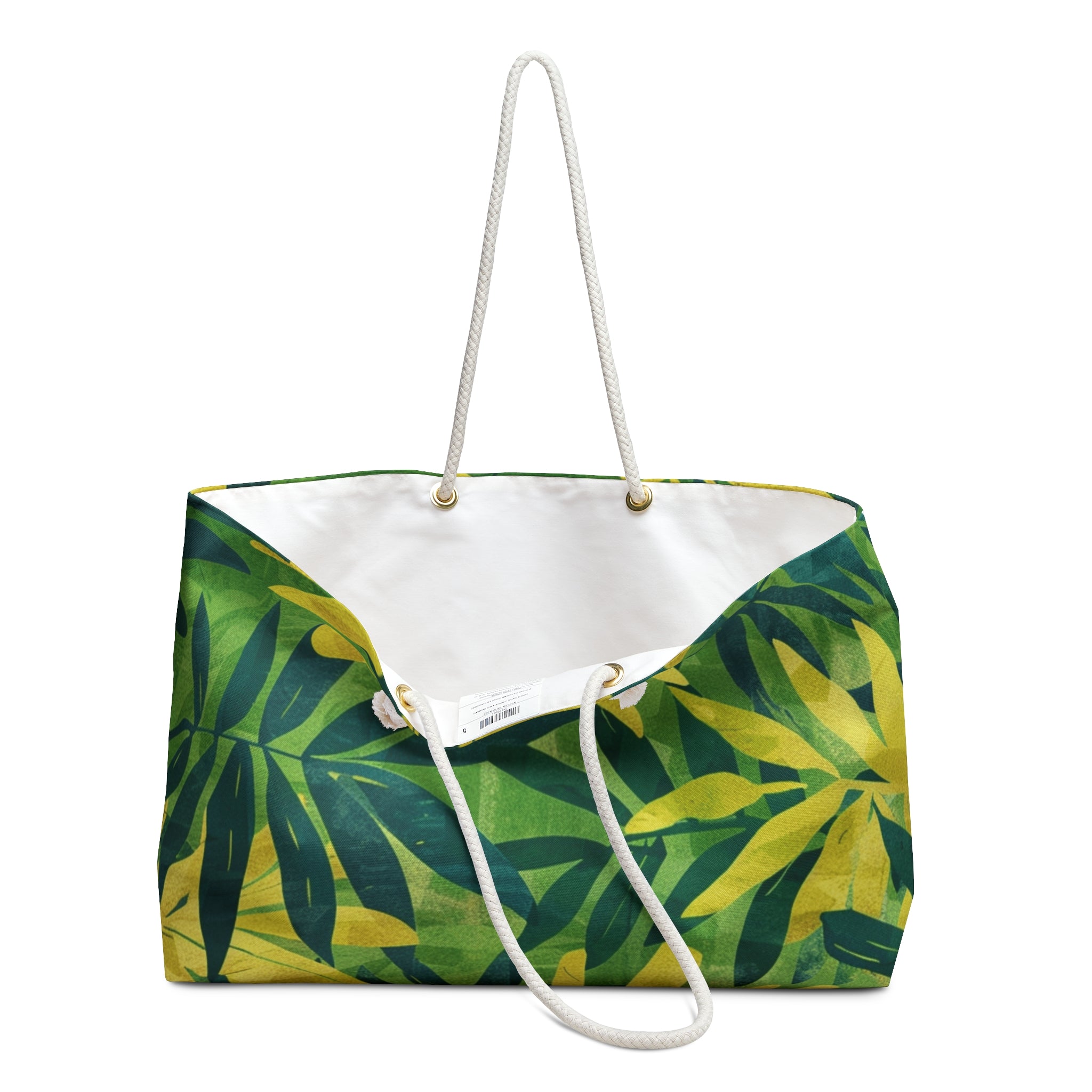 Green Leaf x Yellow Leaf x Tropical x Jungle Weekender Bag, Artsulli - Art is Long, Life is Short, Bags, , , , , , , 