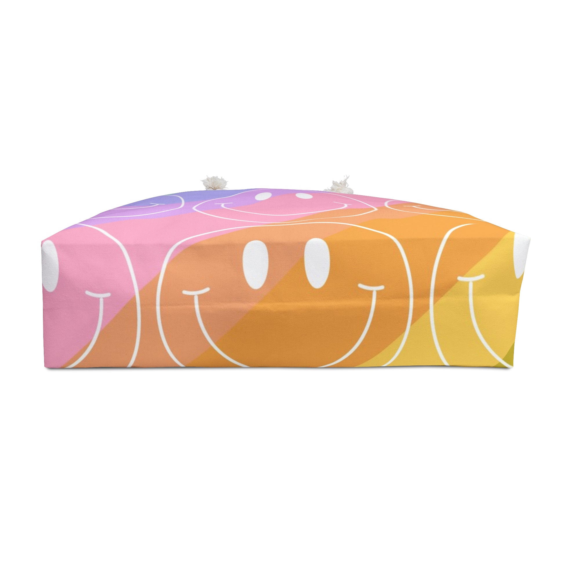 Smiley Face x Rainbow Stripes Multi-Color Weekender Bag, Artsulli - Art is Long, Life is Short, Bags, , , , , , , 